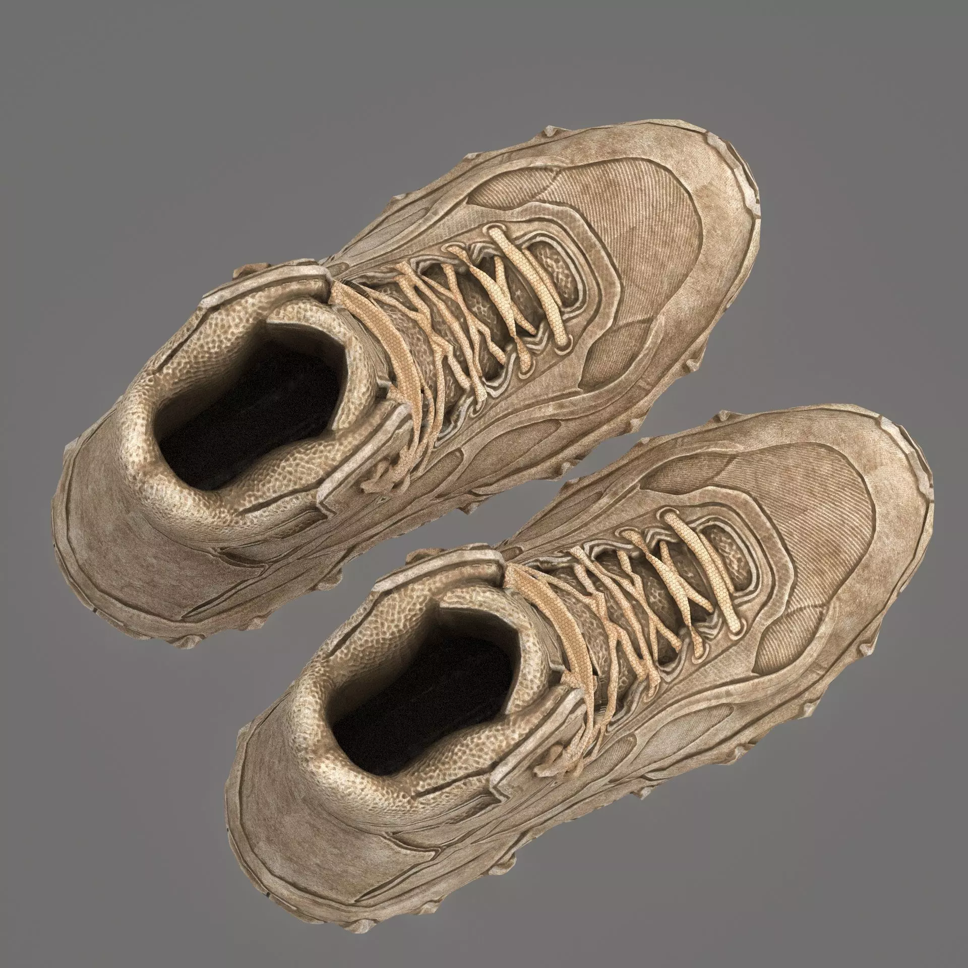 Tactical Desert Combat Boot Low-poly 3D model_15