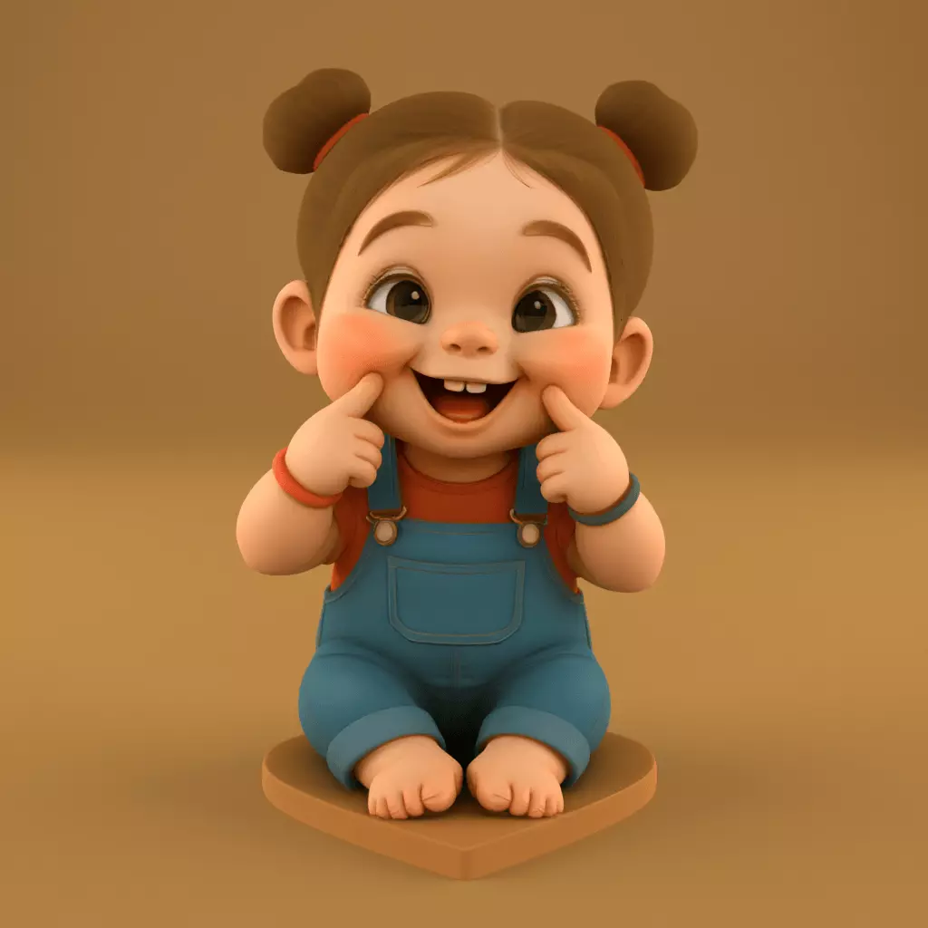 Joyful Baby Smile STL - Cute 3D Print Model 3D print model