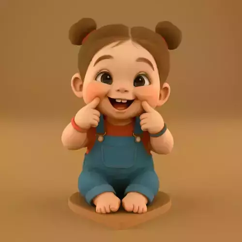 Joyful Baby Smile STL - Cute 3D Print Model
