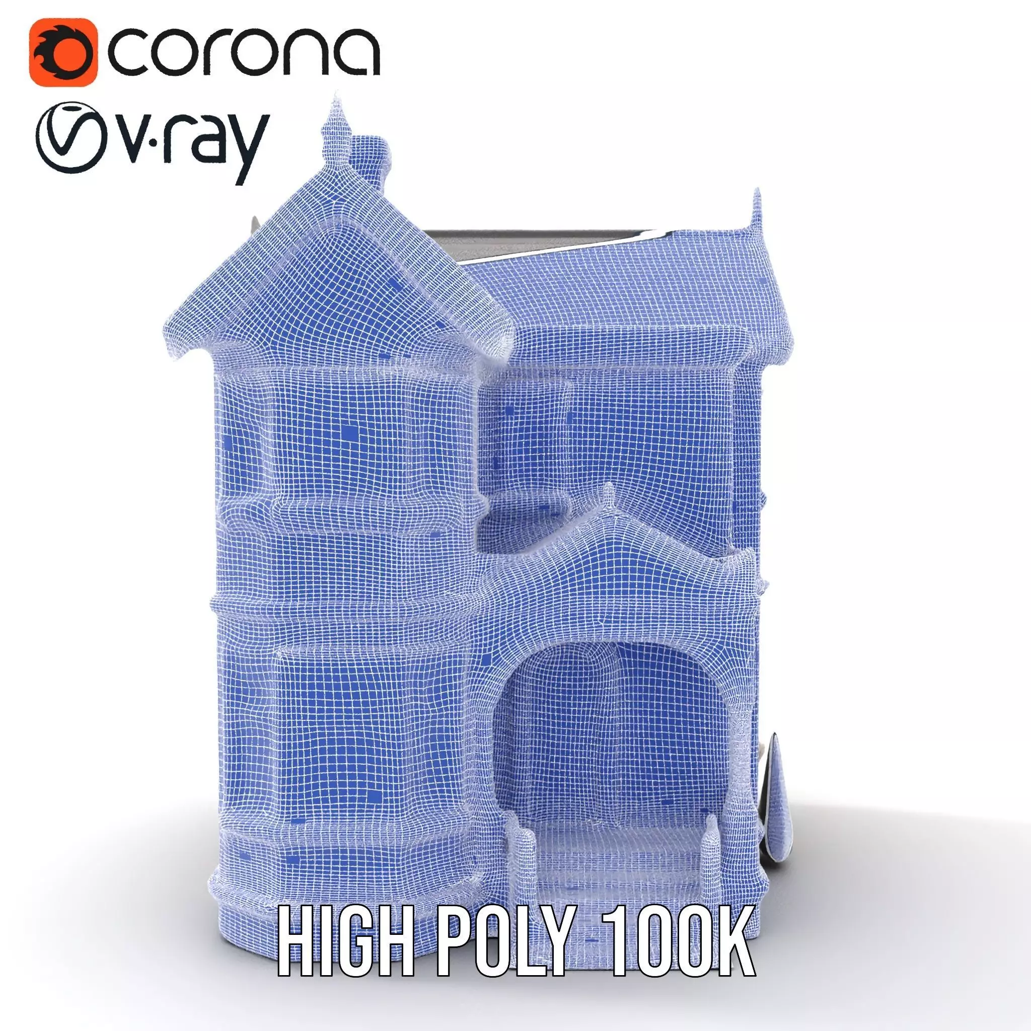 Victorian Ivory House model pack Low-poly 3D model_34