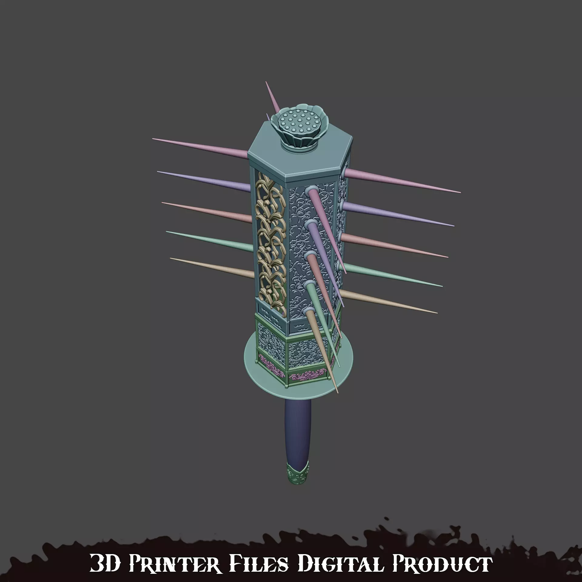 Miko Sakuko-Like Entity Spiked Mace Silent Hill F 3D print model_9