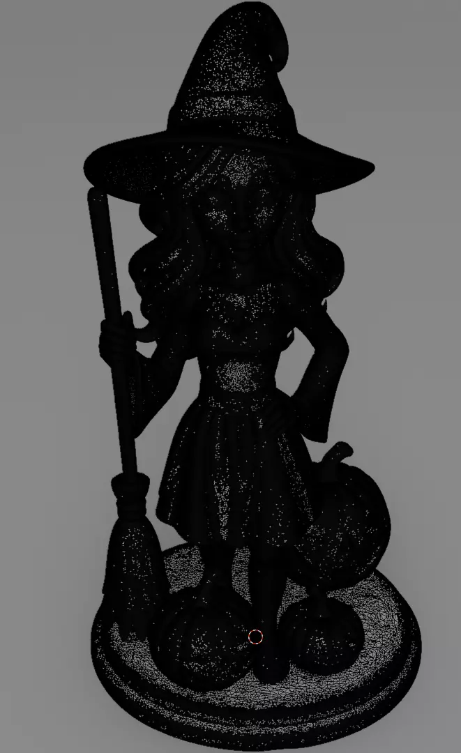 Halloween Cute Witch 3D model for 3D printing 3D print model_12
