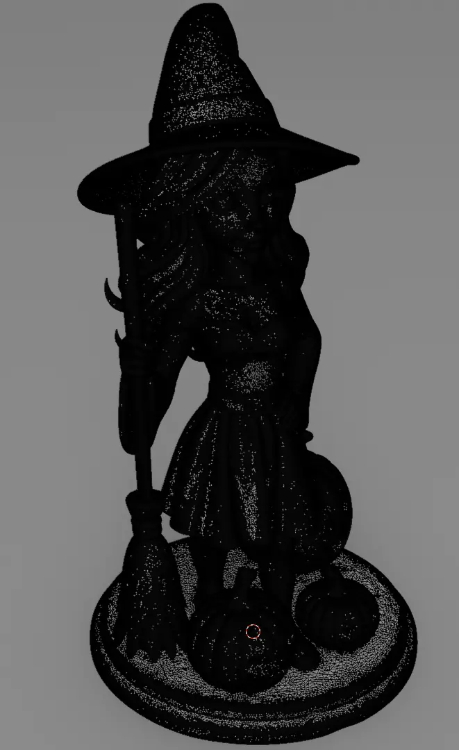 Halloween Cute Witch 3D model for 3D printing 3D print model_11