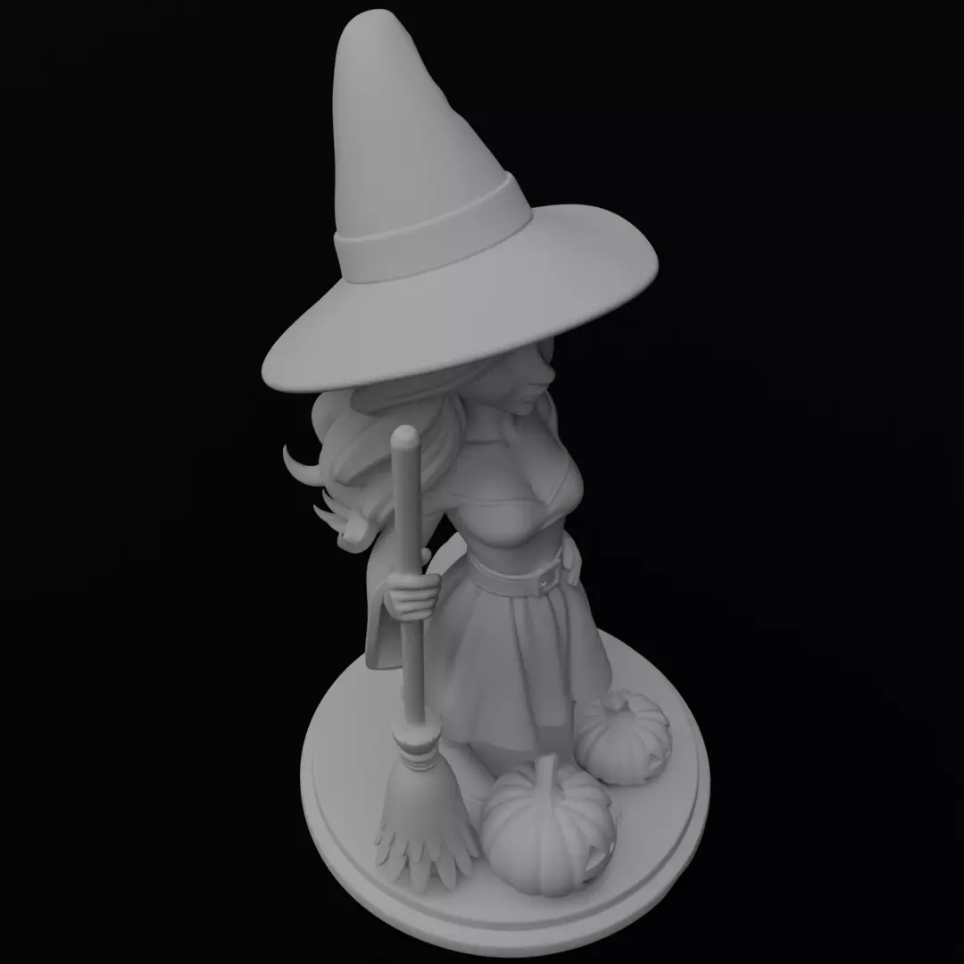 Halloween Cute Witch 3D model for 3D printing 3D print model_8
