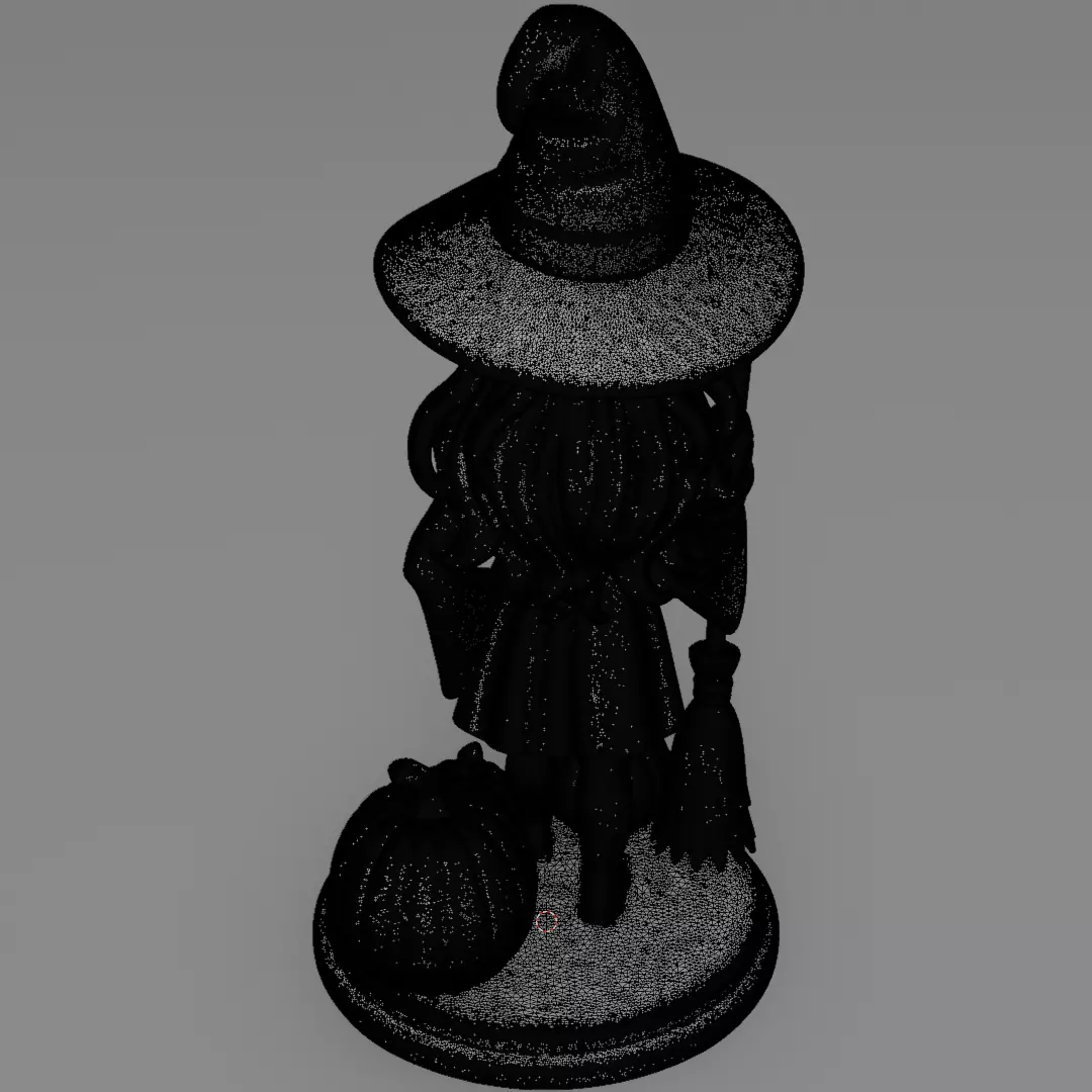 Halloween Cute Witch 3D model for 3D printing 3D print model_16