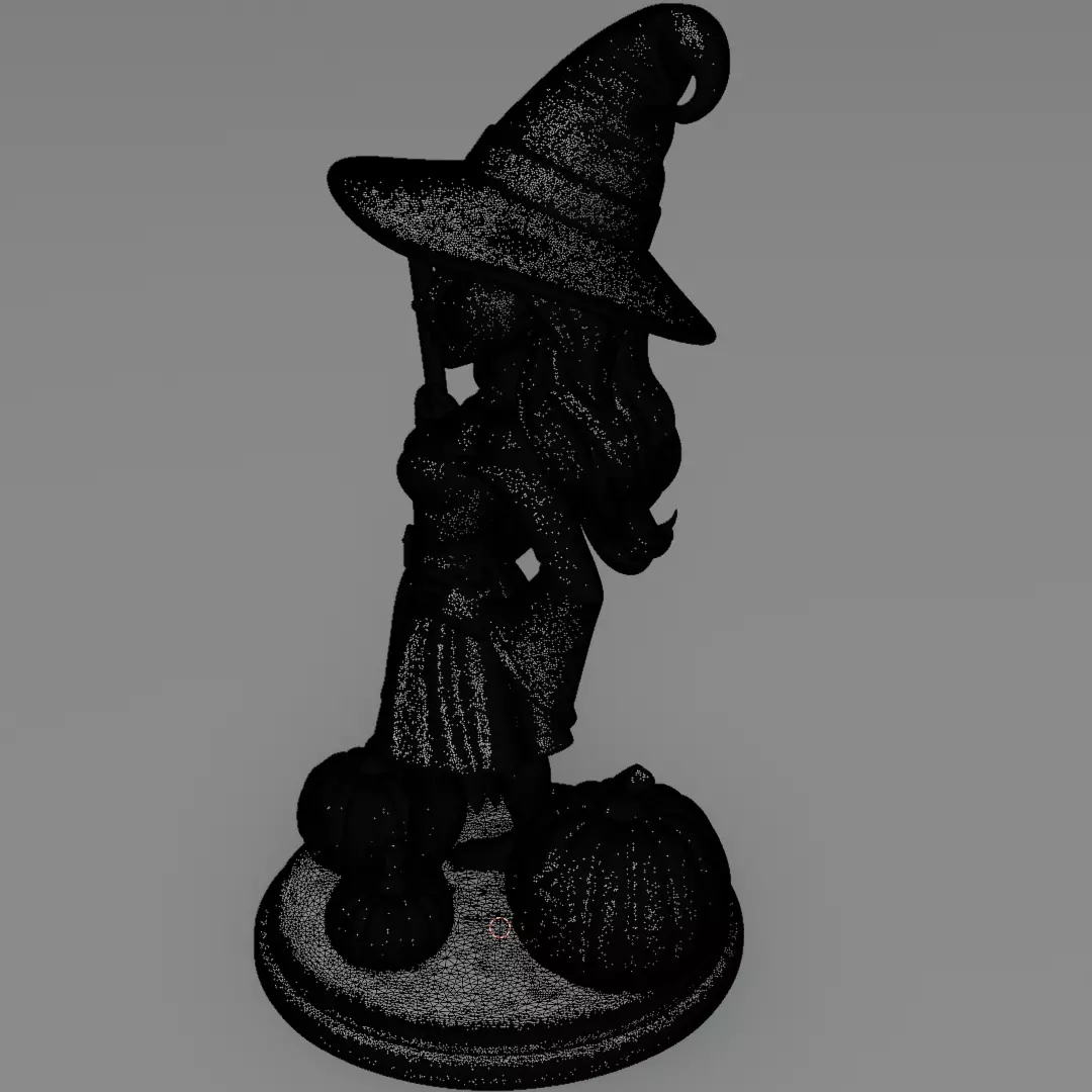 Halloween Cute Witch 3D model for 3D printing 3D print model_14