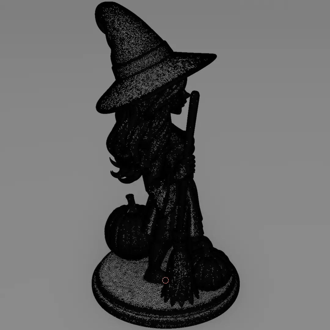 Halloween Cute Witch 3D model for 3D printing 3D print model_15