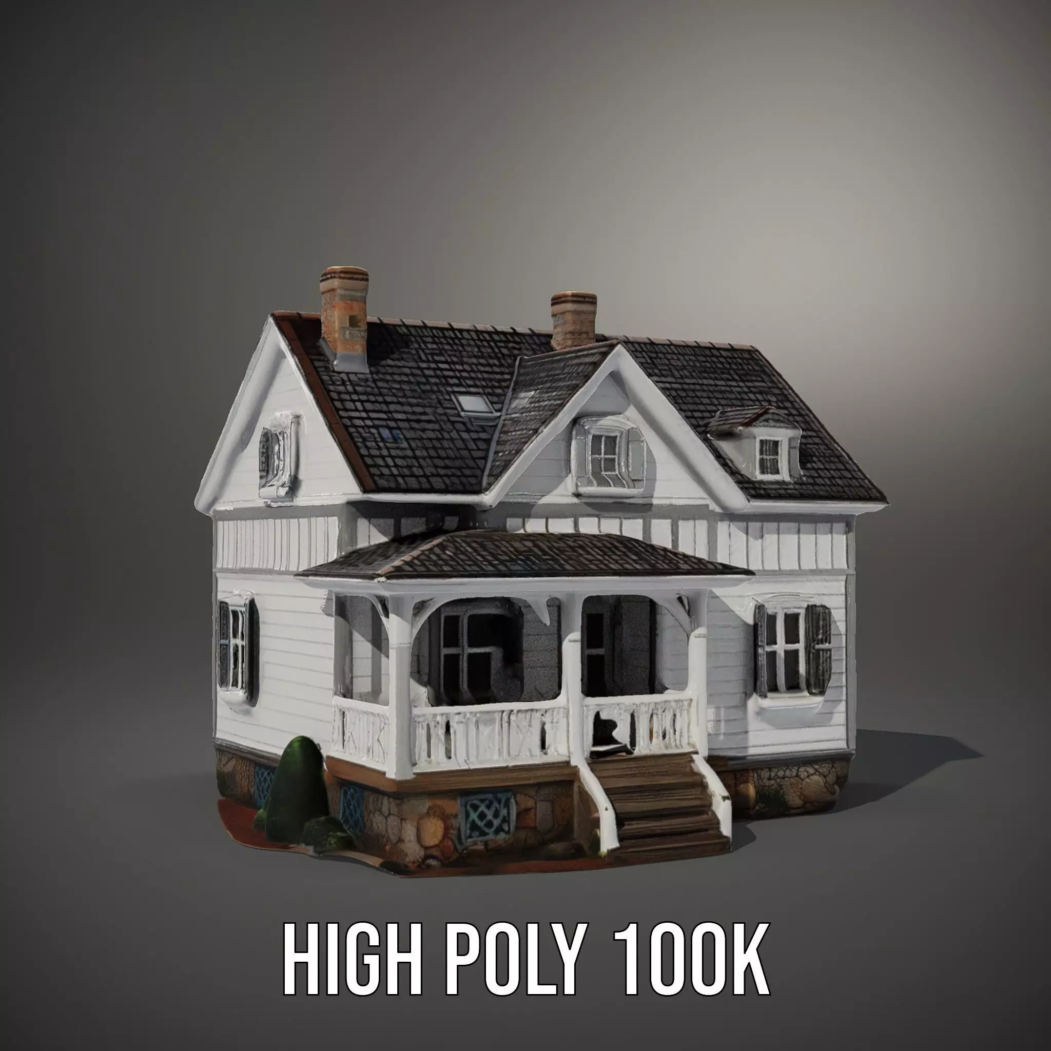 Charming Cottage House model pack Low-poly 3D model_9