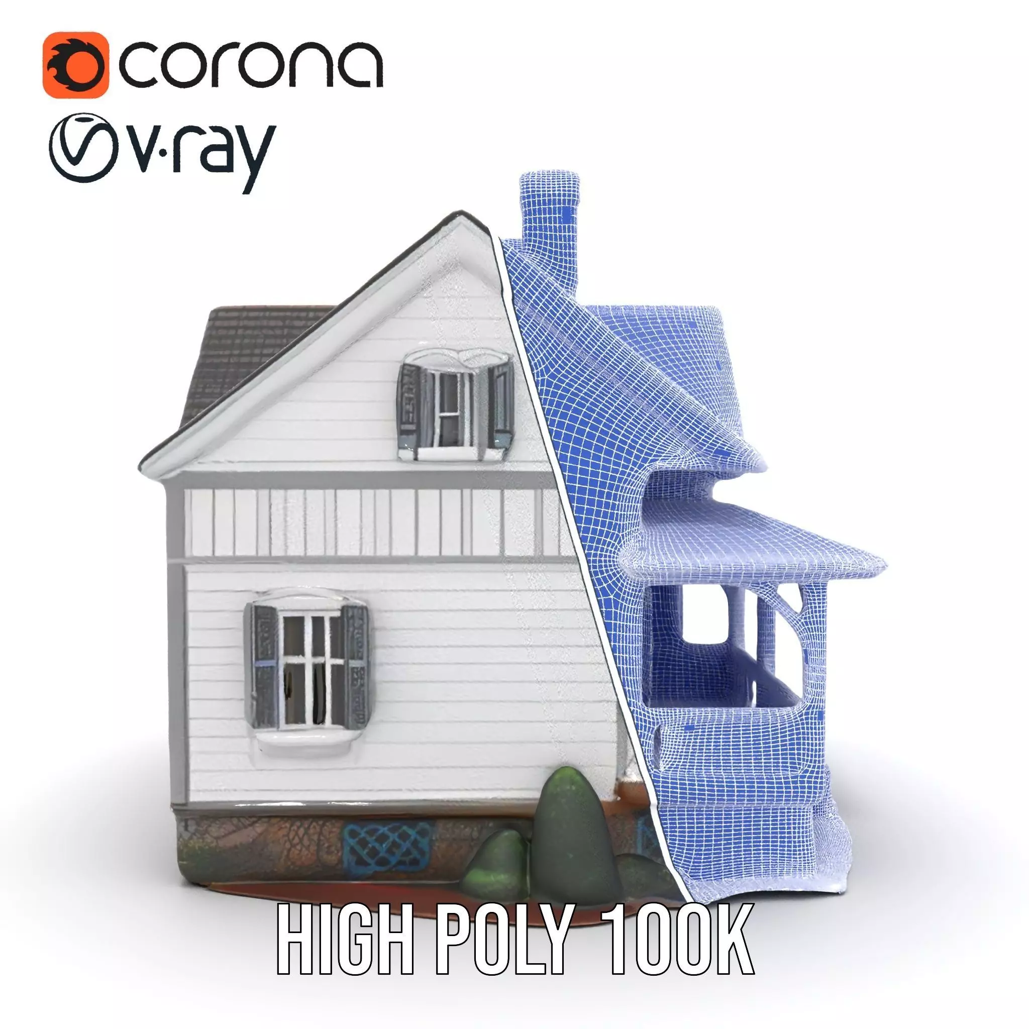 Charming Cottage House model pack Low-poly 3D model_35