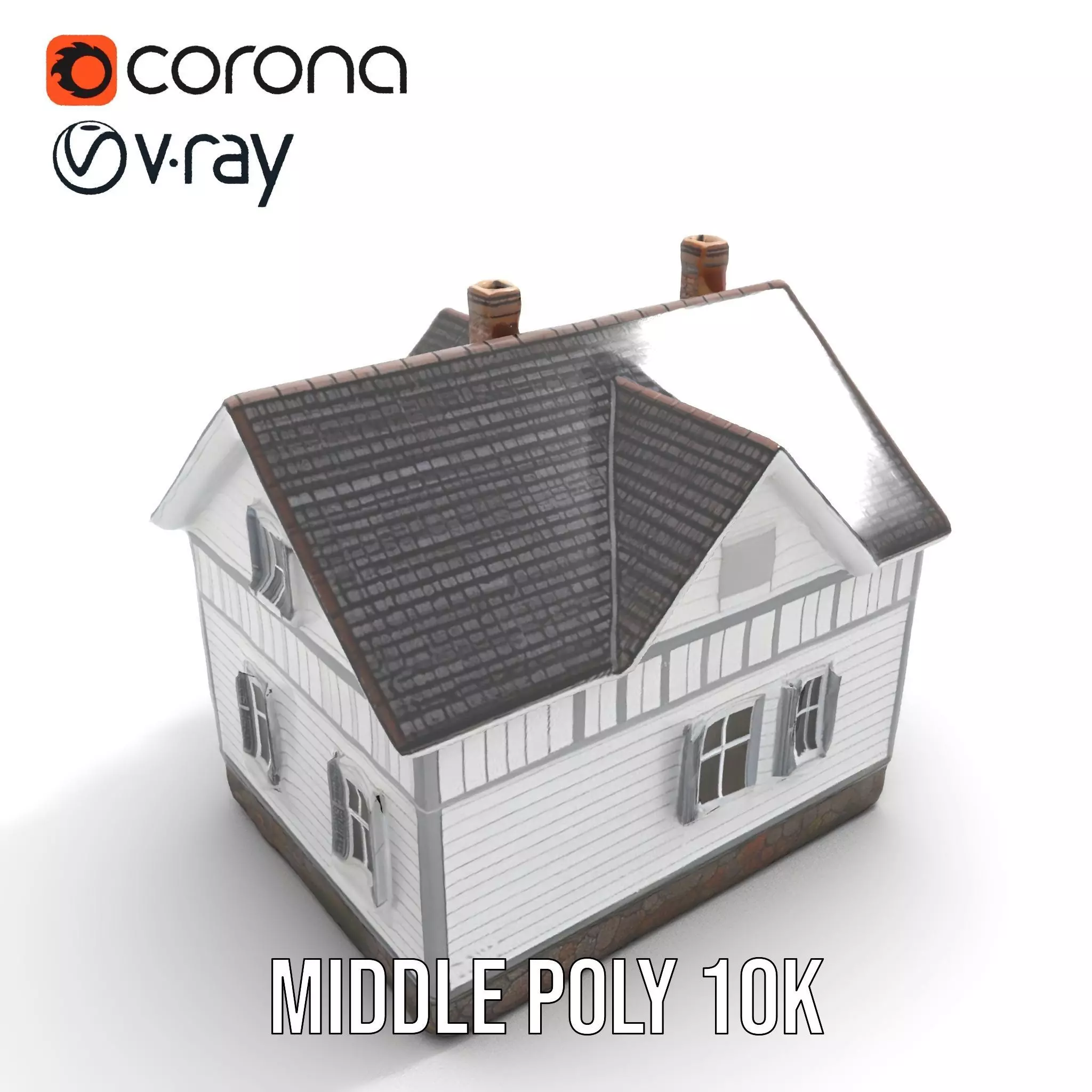 Charming Cottage House model pack Low-poly 3D model_12