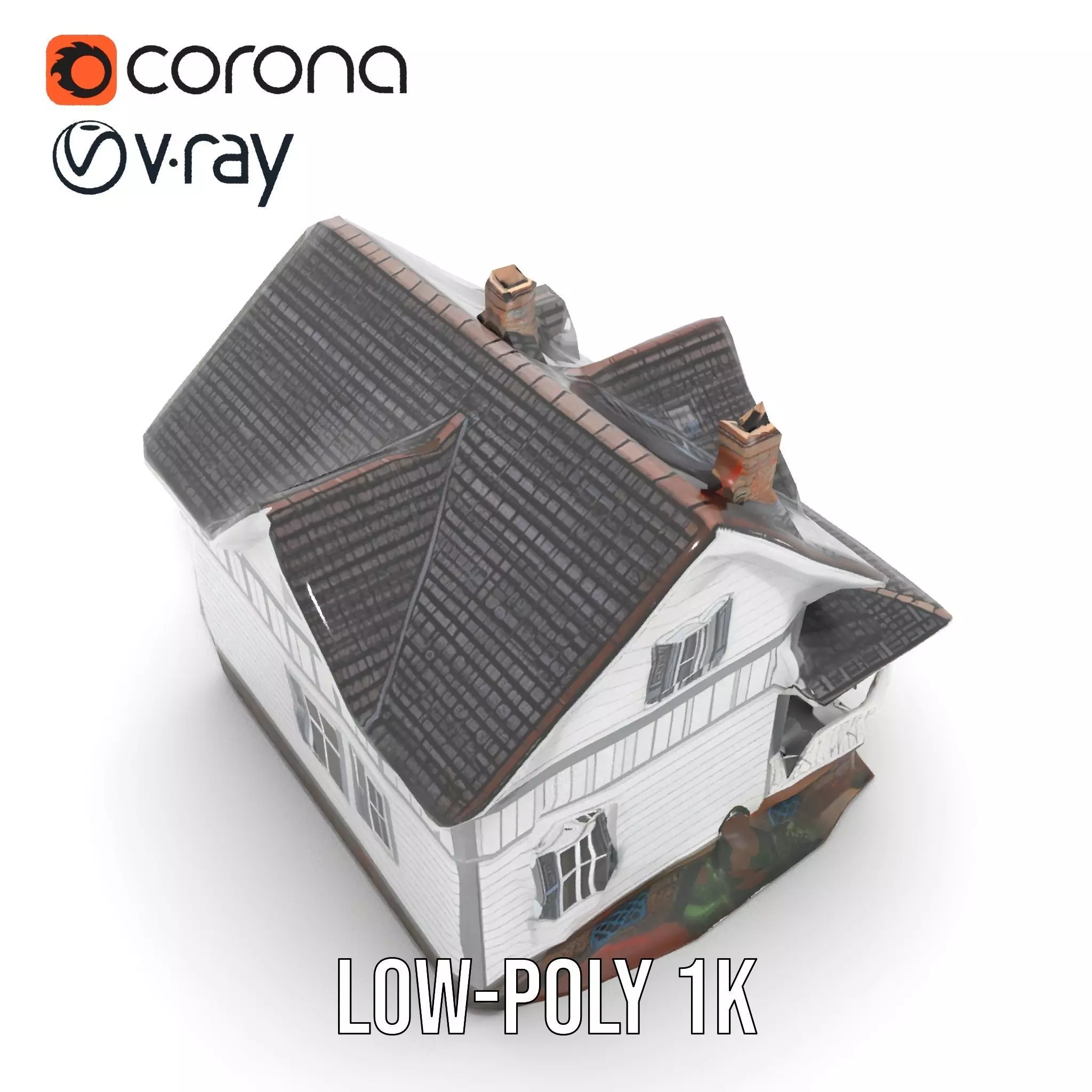 Charming Cottage House model pack Low-poly 3D model_26