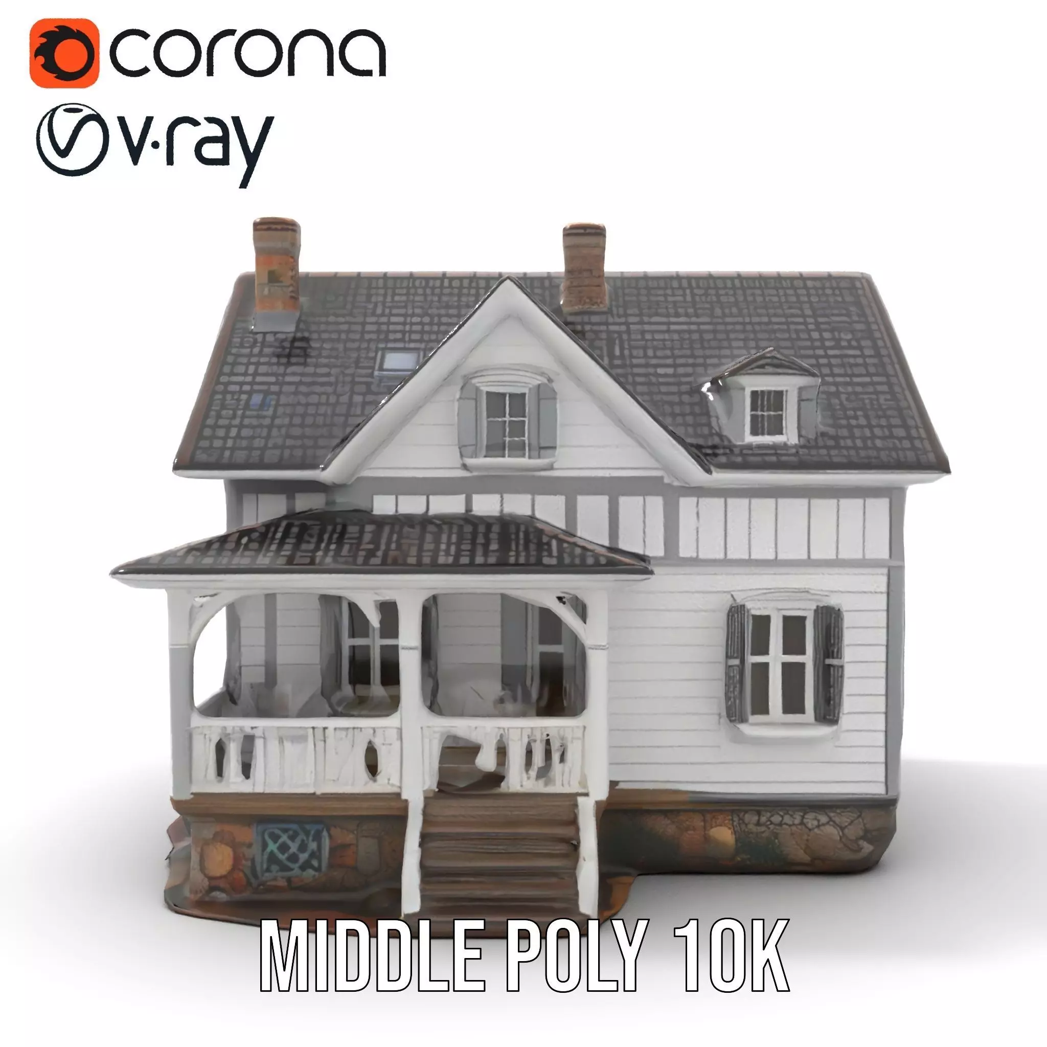 Charming Cottage House model pack Low-poly 3D model_17