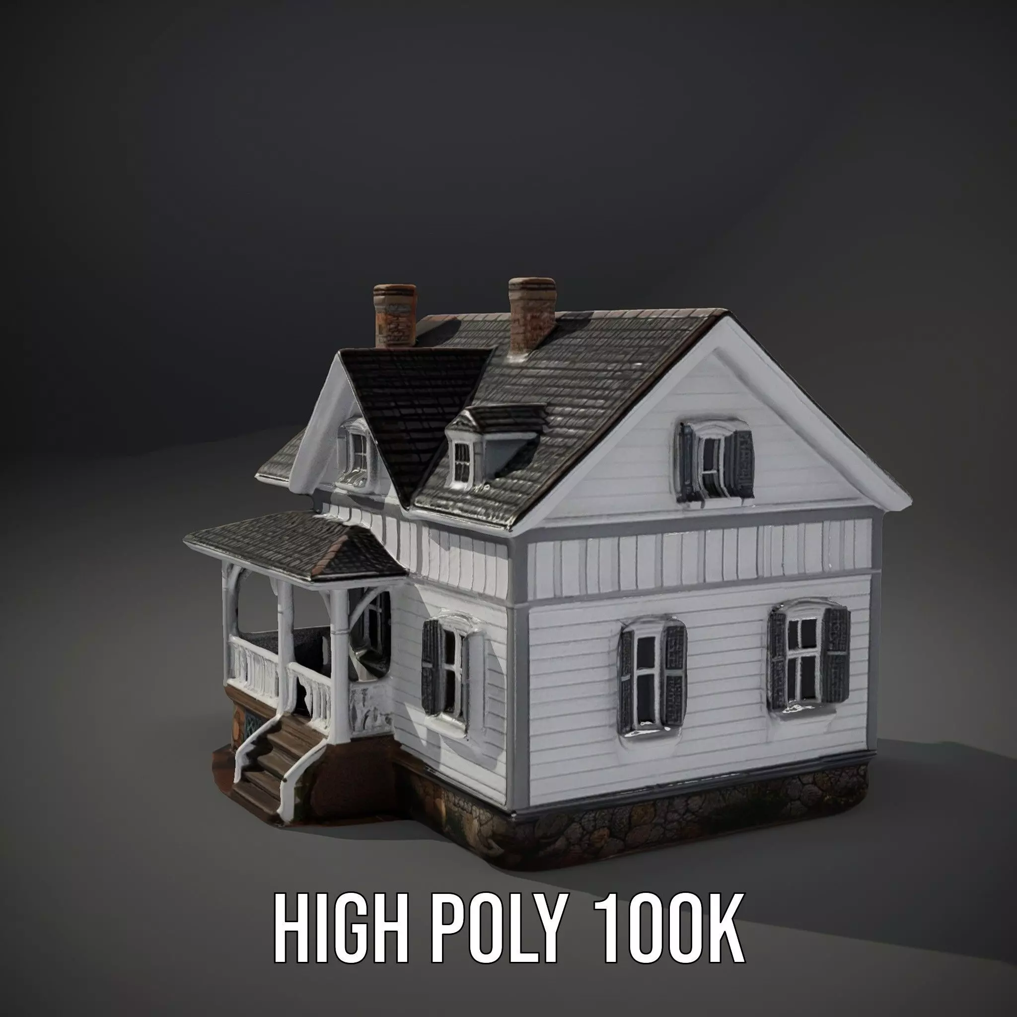Charming Cottage House model pack Low-poly 3D model_11