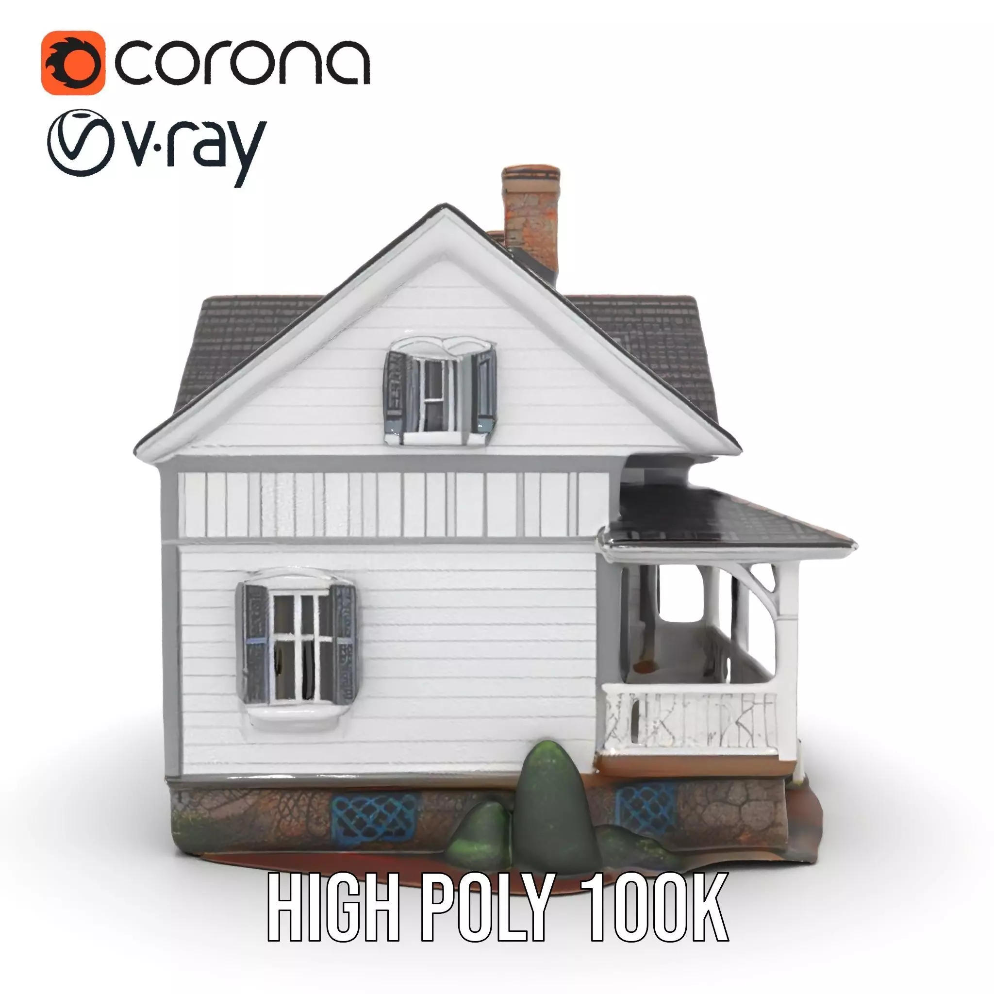 Charming Cottage House model pack Low-poly 3D model_34