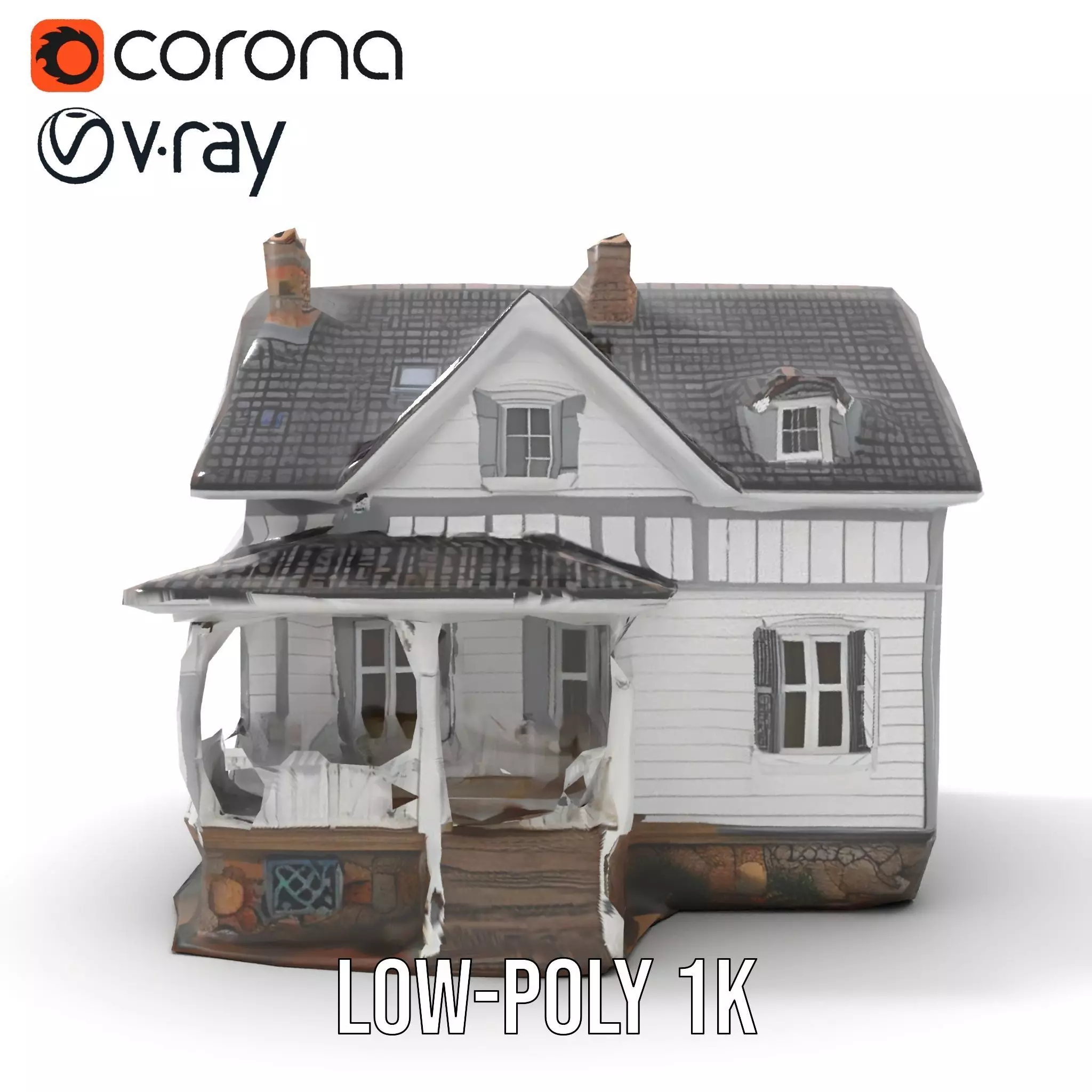 Charming Cottage House model pack Low-poly 3D model_13