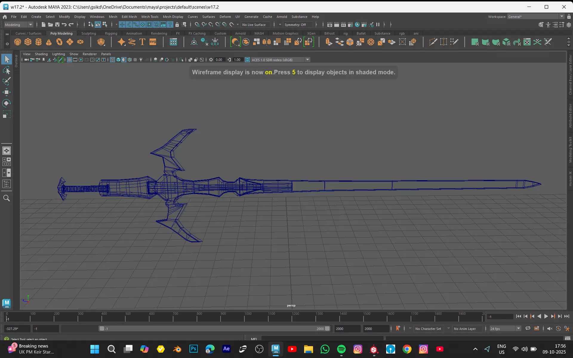 sword model Low-poly 3D model_2
