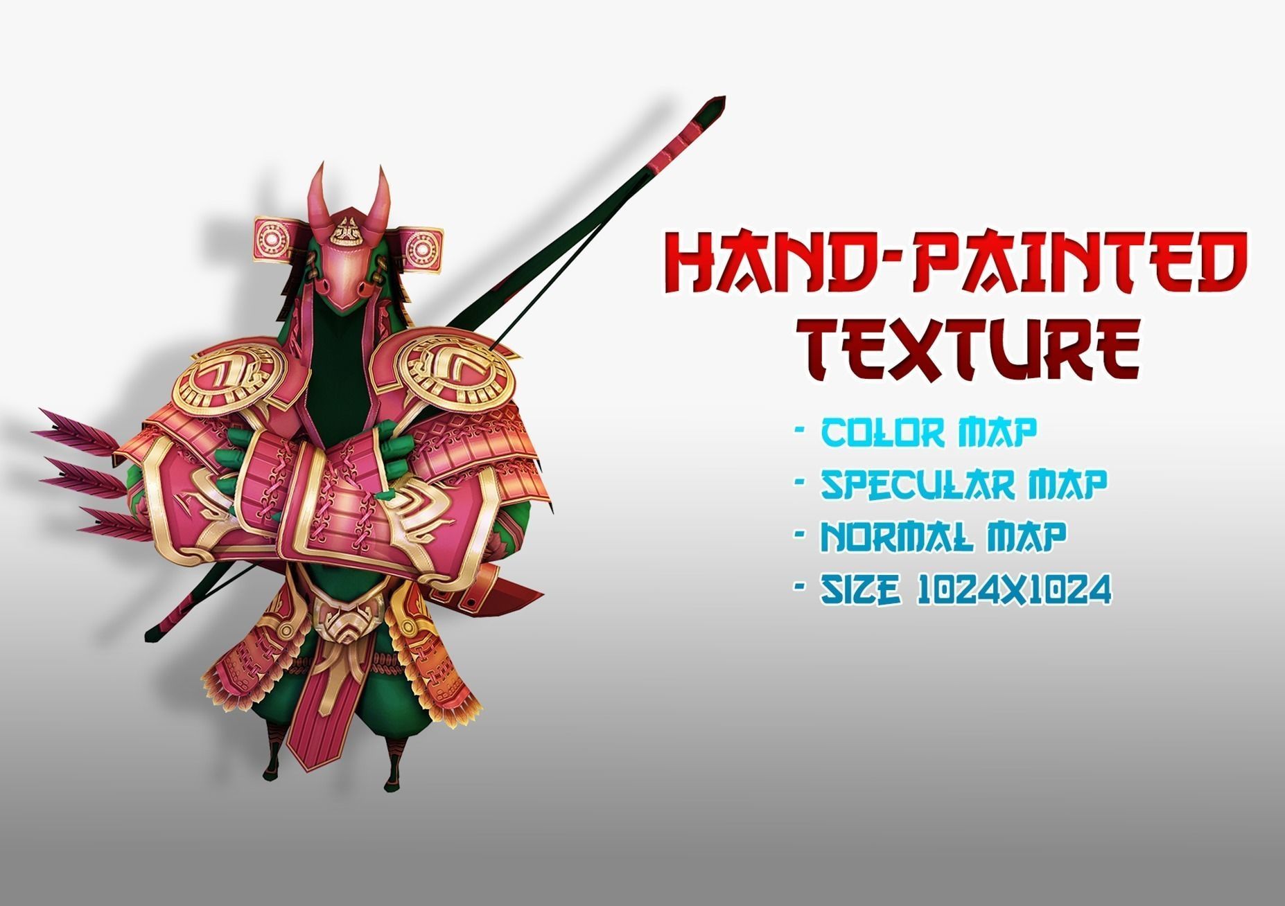 Samurai Archery  Low-poly 3D model_2