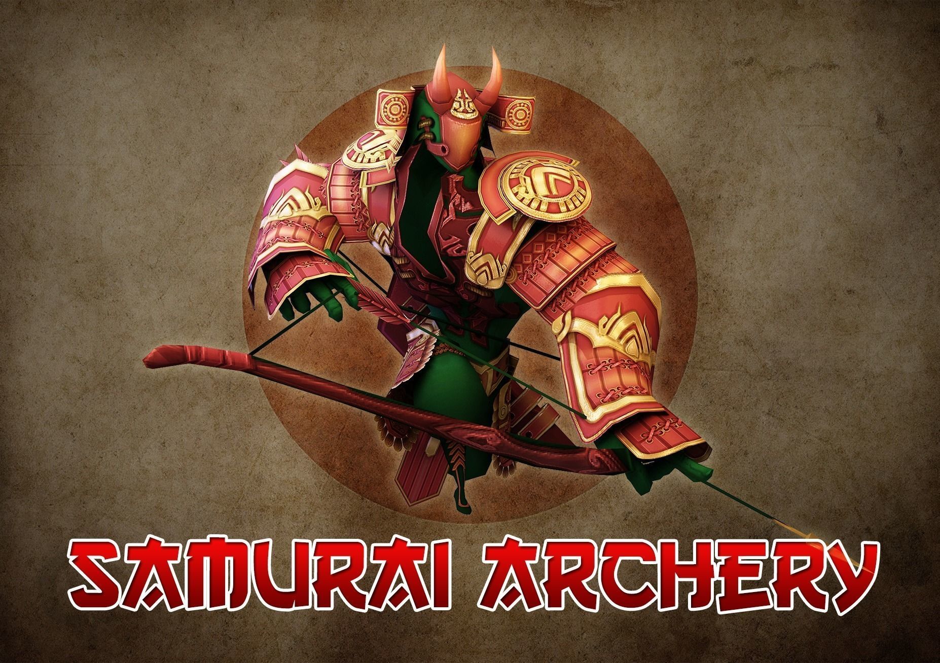 Samurai Archery  Low-poly 3D model_0