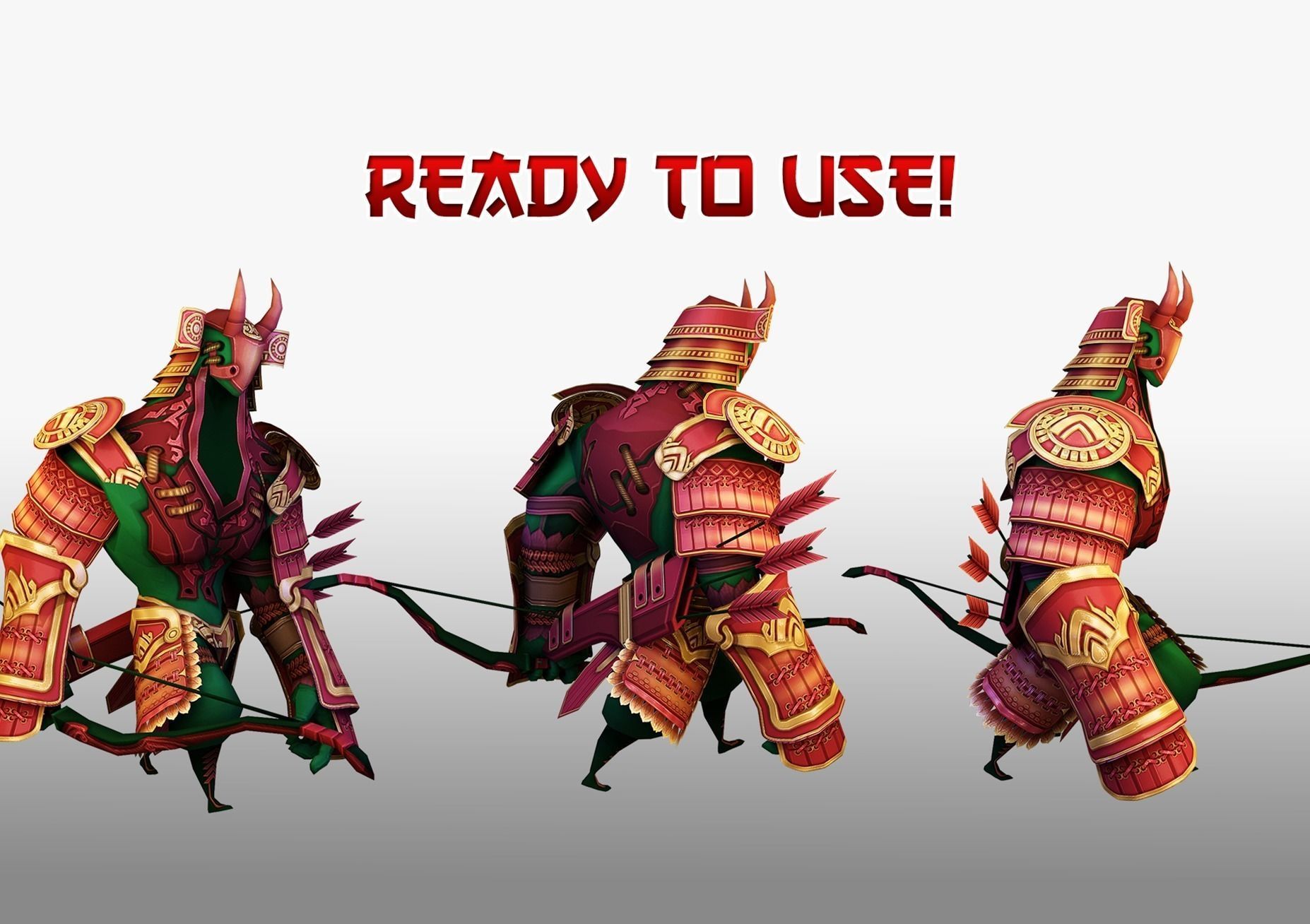 Samurai Archery  Low-poly 3D model_5
