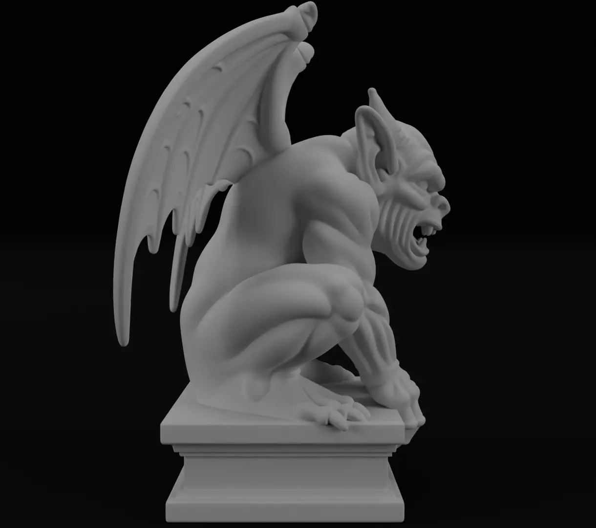 Gargoyle  figurine 3D model for 3D Printable  3D print model_4