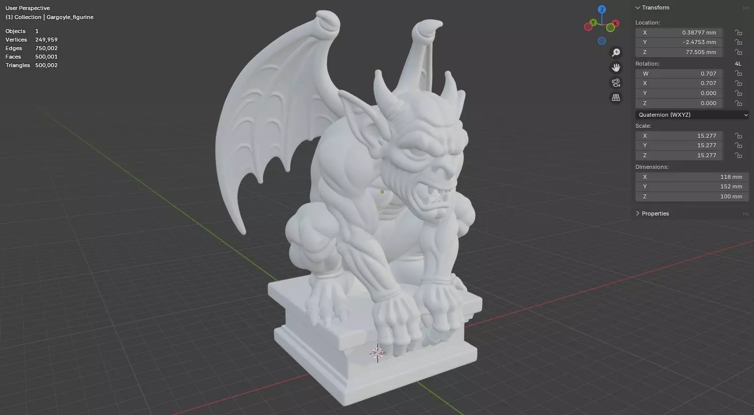 Gargoyle  figurine 3D model for 3D Printable  3D print model_18