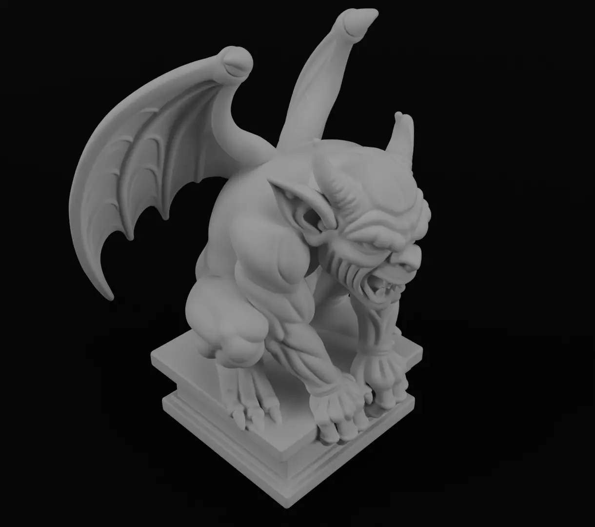 Gargoyle  figurine 3D model for 3D Printable  3D print model_8