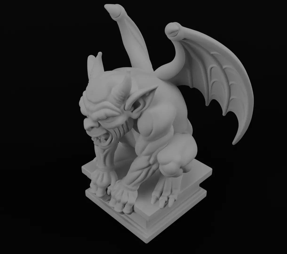 Gargoyle  figurine 3D model for 3D Printable  3D print model_9