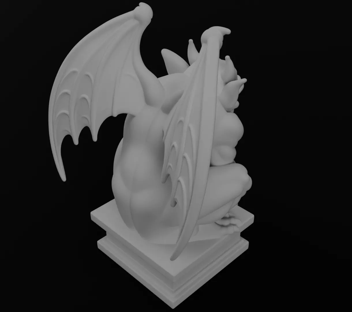 Gargoyle  figurine 3D model for 3D Printable  3D print model_7