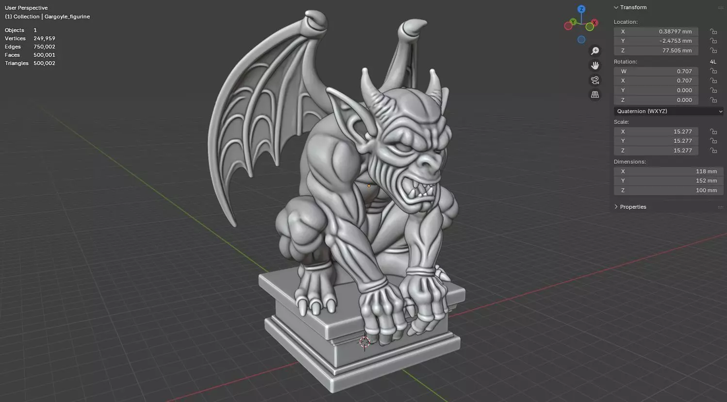 Gargoyle  figurine 3D model for 3D Printable  3D print model_17