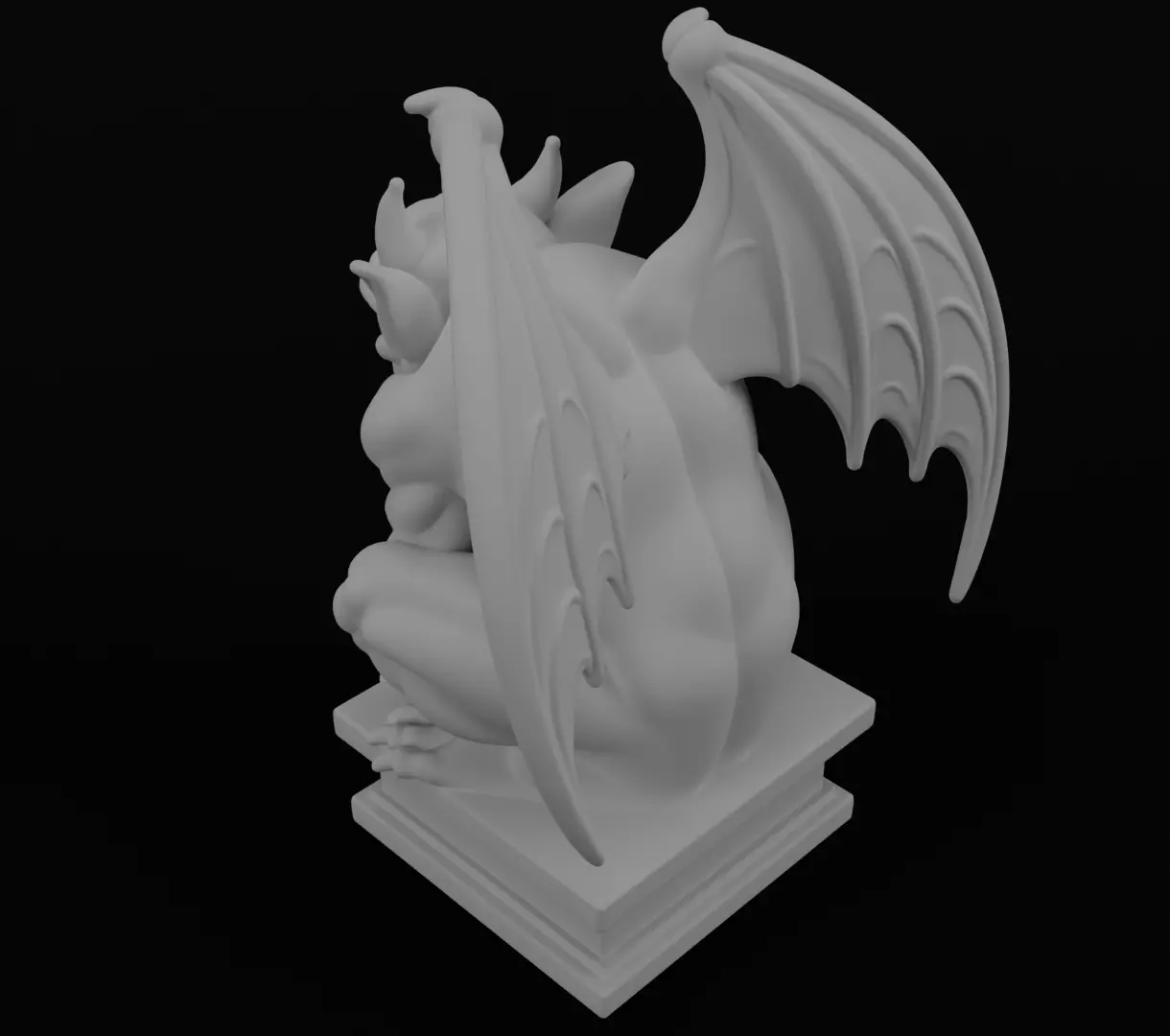 Gargoyle  figurine 3D model for 3D Printable  3D print model_10