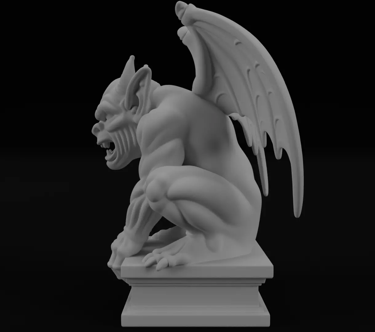 Gargoyle  figurine 3D model for 3D Printable  3D print model_5