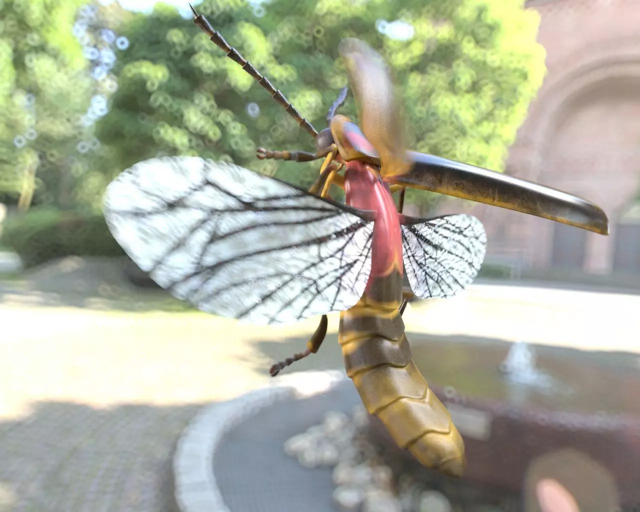 Firefly Insect Low-poly 3D model_4