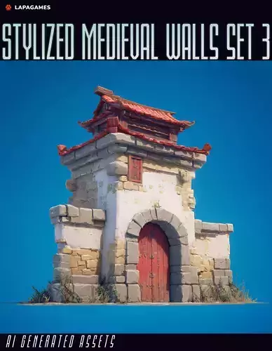 Stylized Medieval Walls Set 3