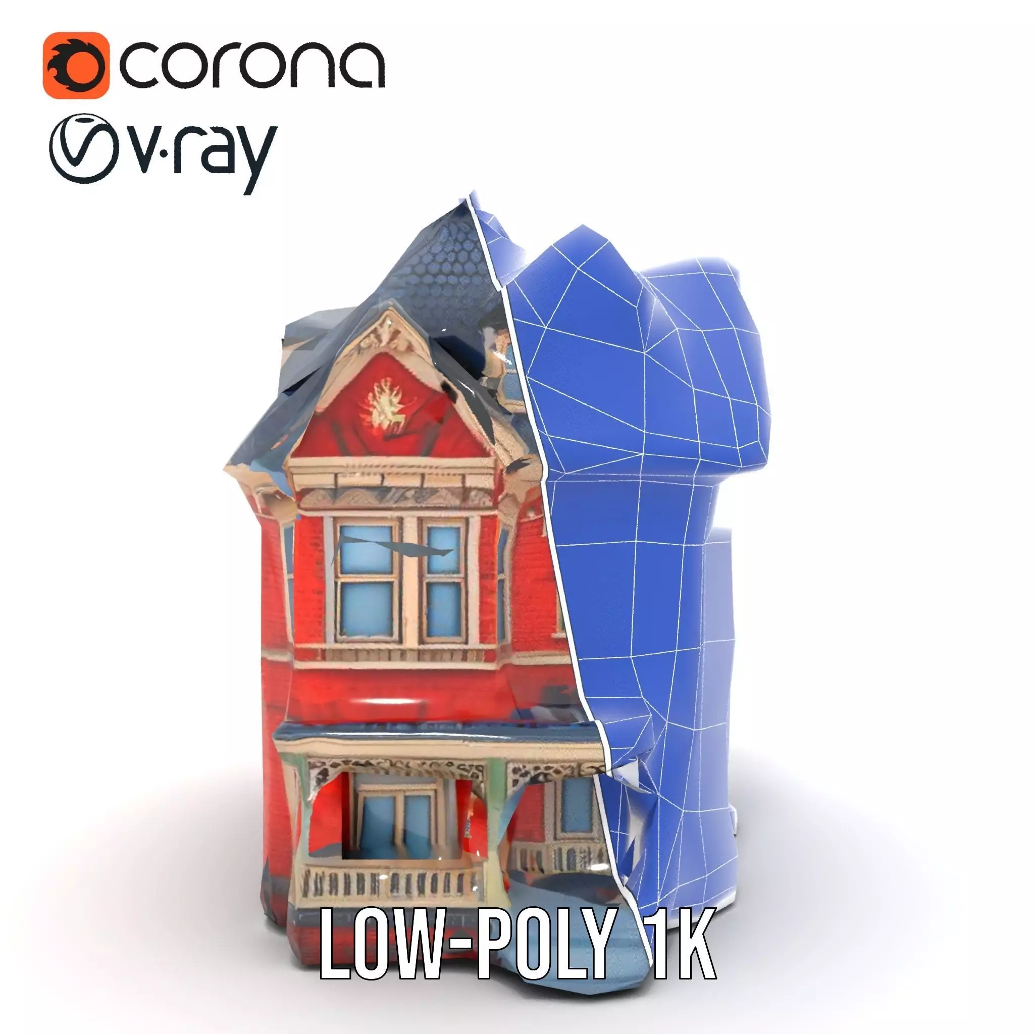 Victorian Brick House model pack Low-poly 3D model_32