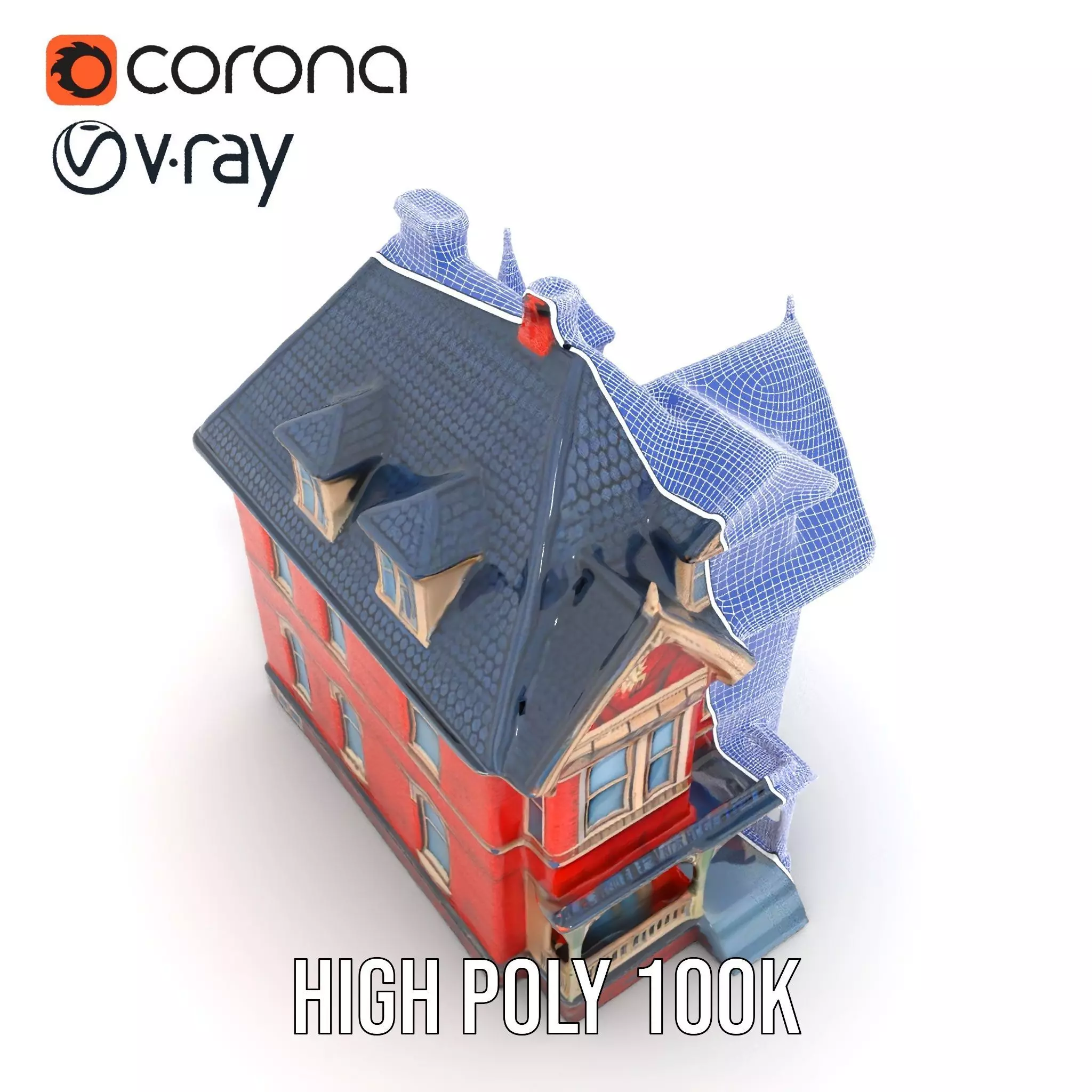 Victorian Brick House model pack Low-poly 3D model_30