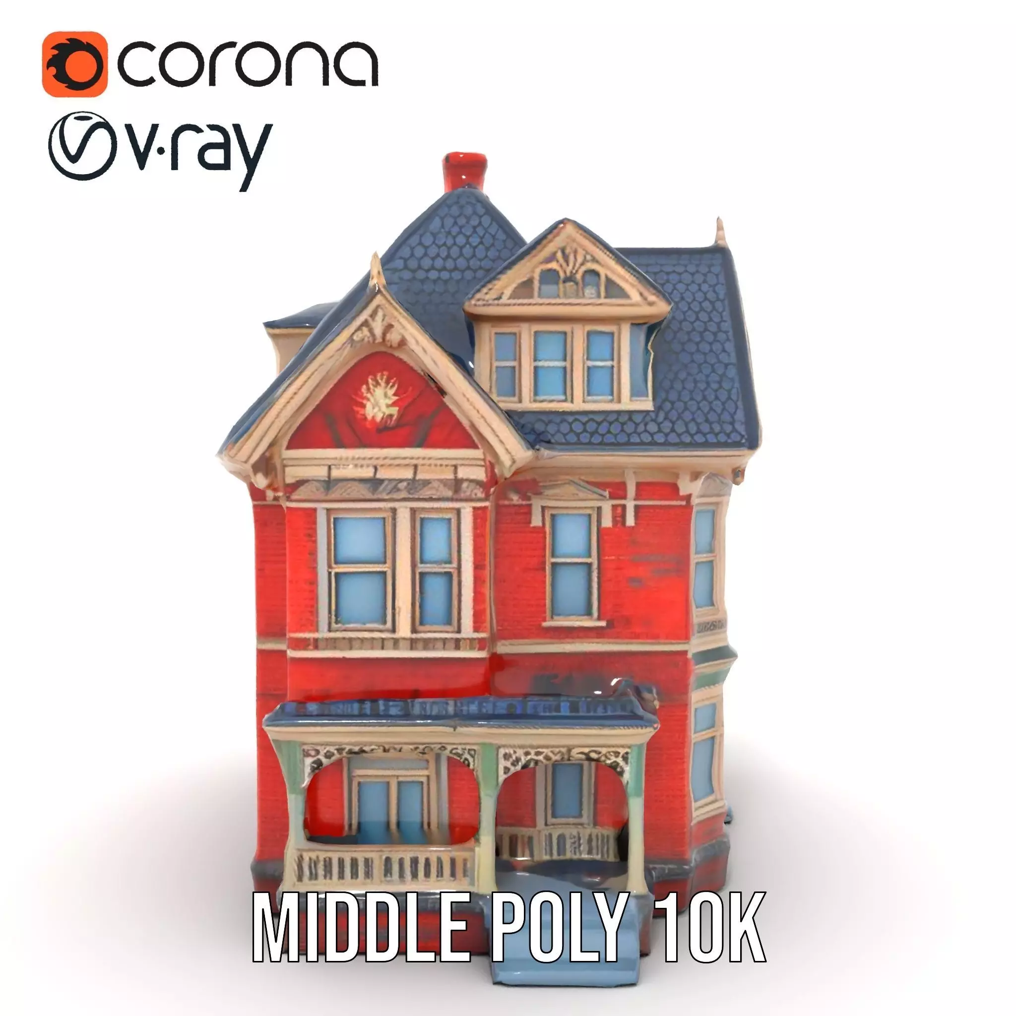 Victorian Brick House model pack Low-poly 3D model_22