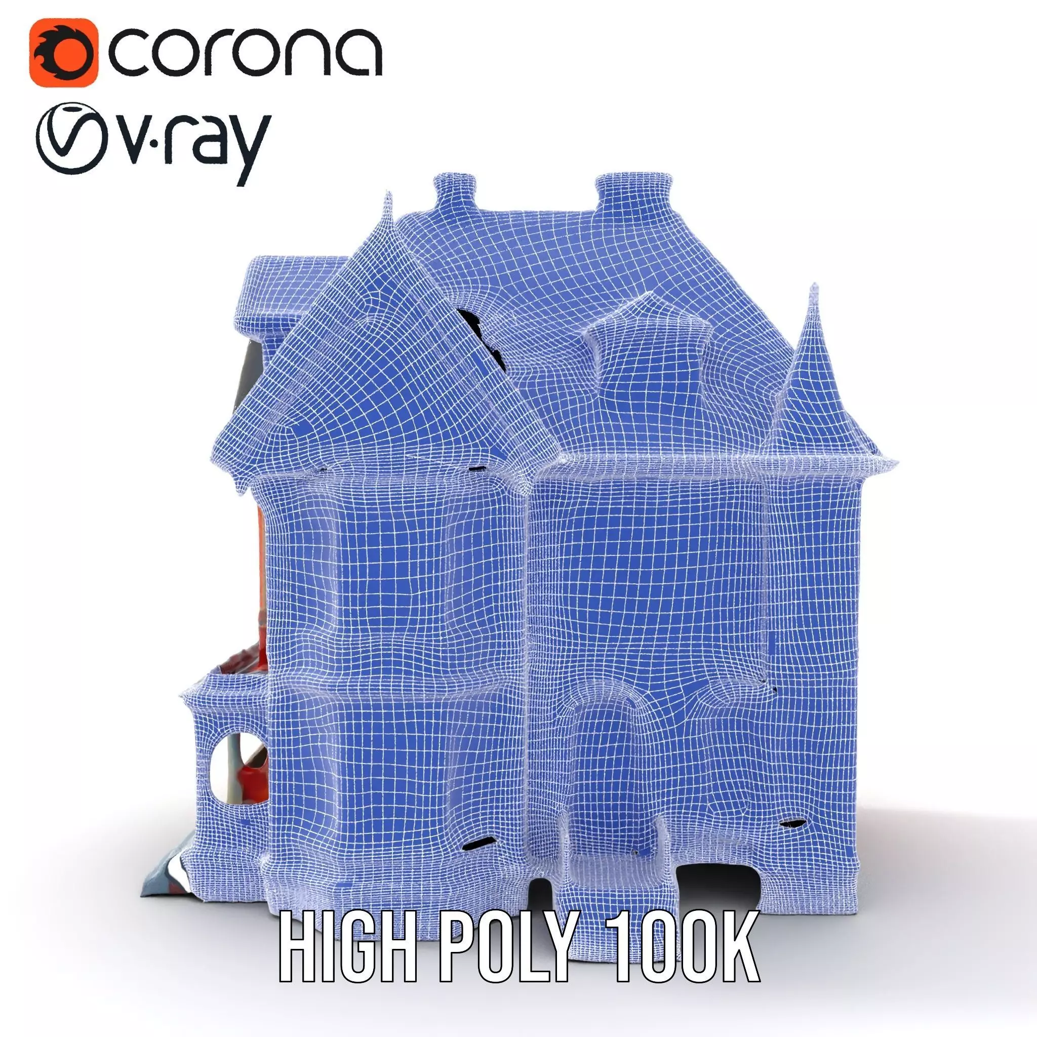 Victorian Brick House model pack Low-poly 3D model_34