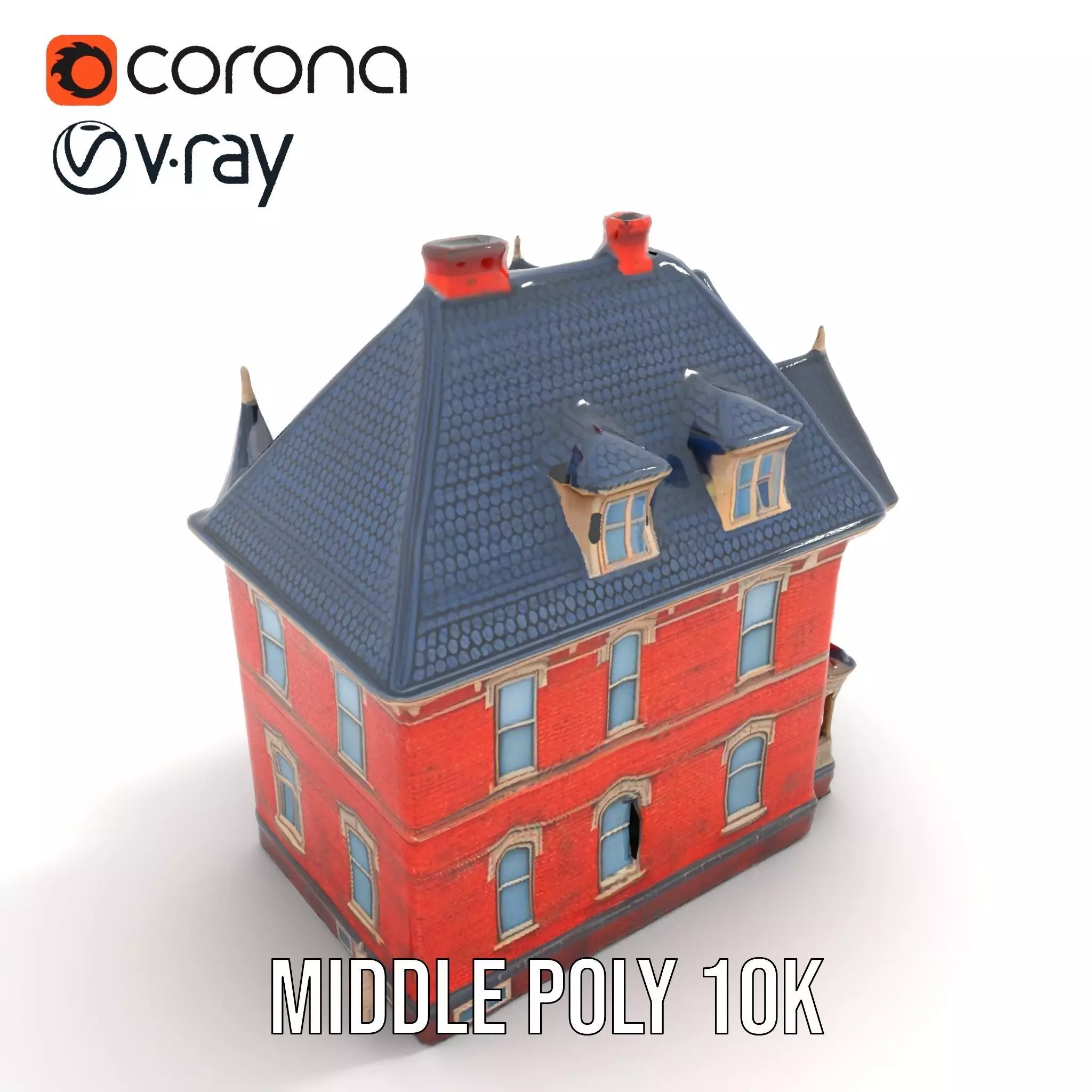 Victorian Brick House model pack Low-poly 3D model_11