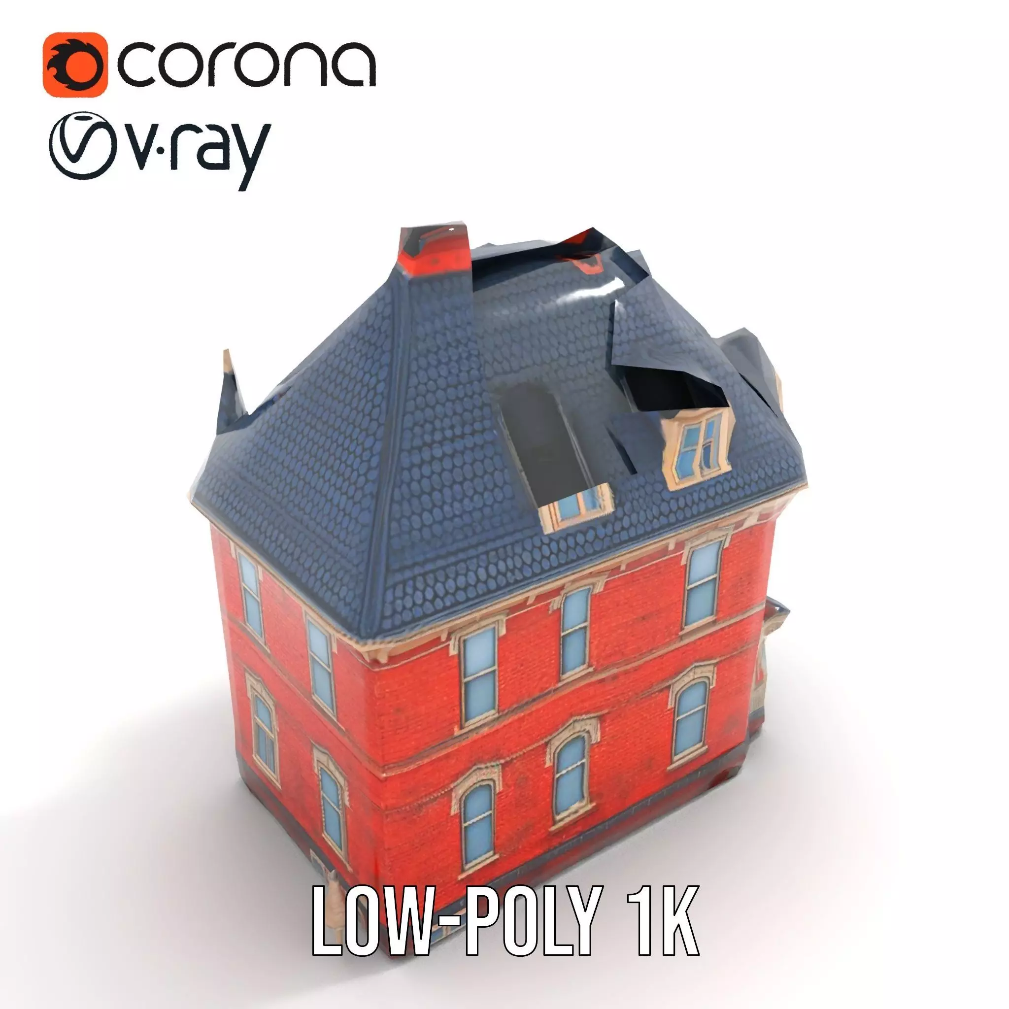 Victorian Brick House model pack Low-poly 3D model_15