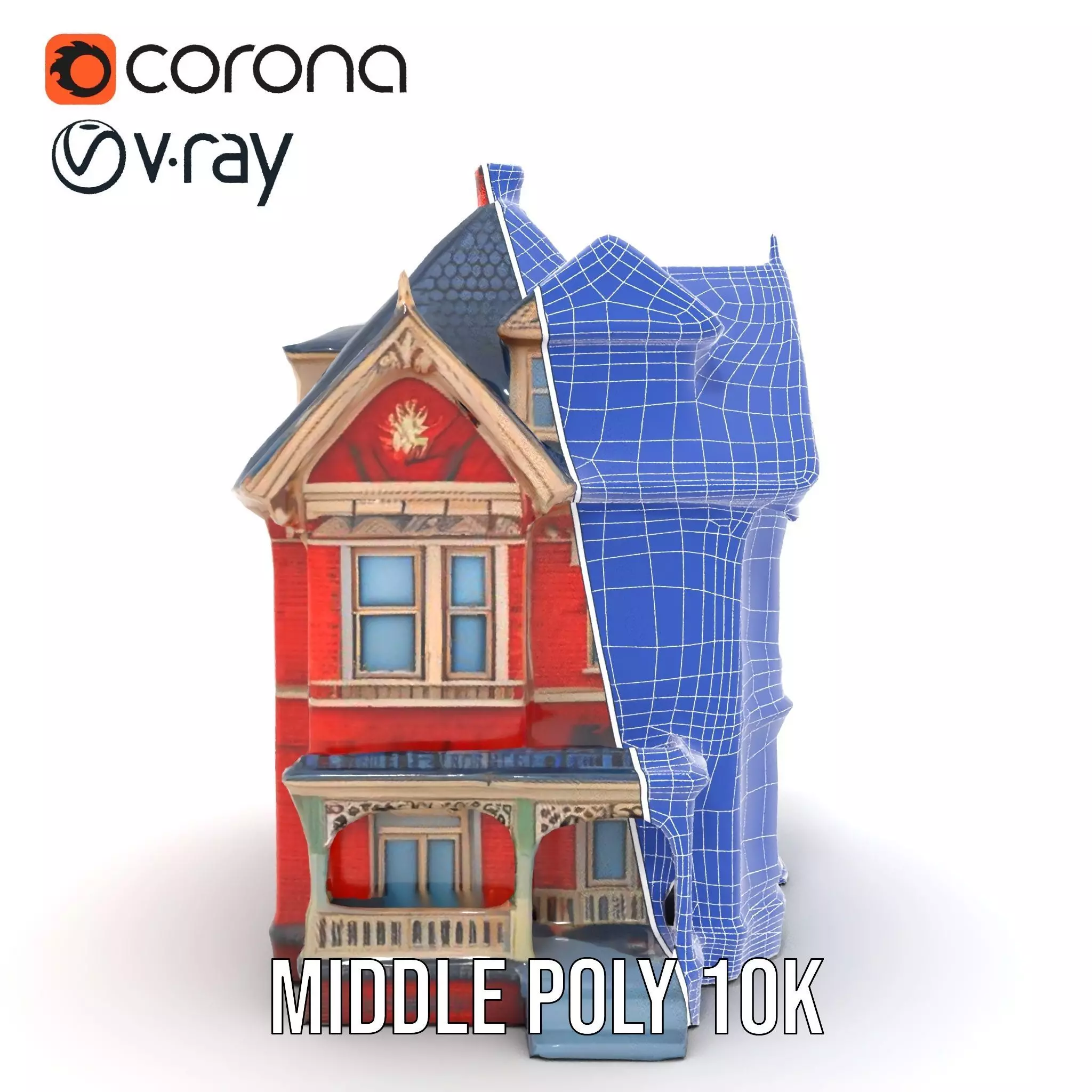 Victorian Brick House model pack Low-poly 3D model_17