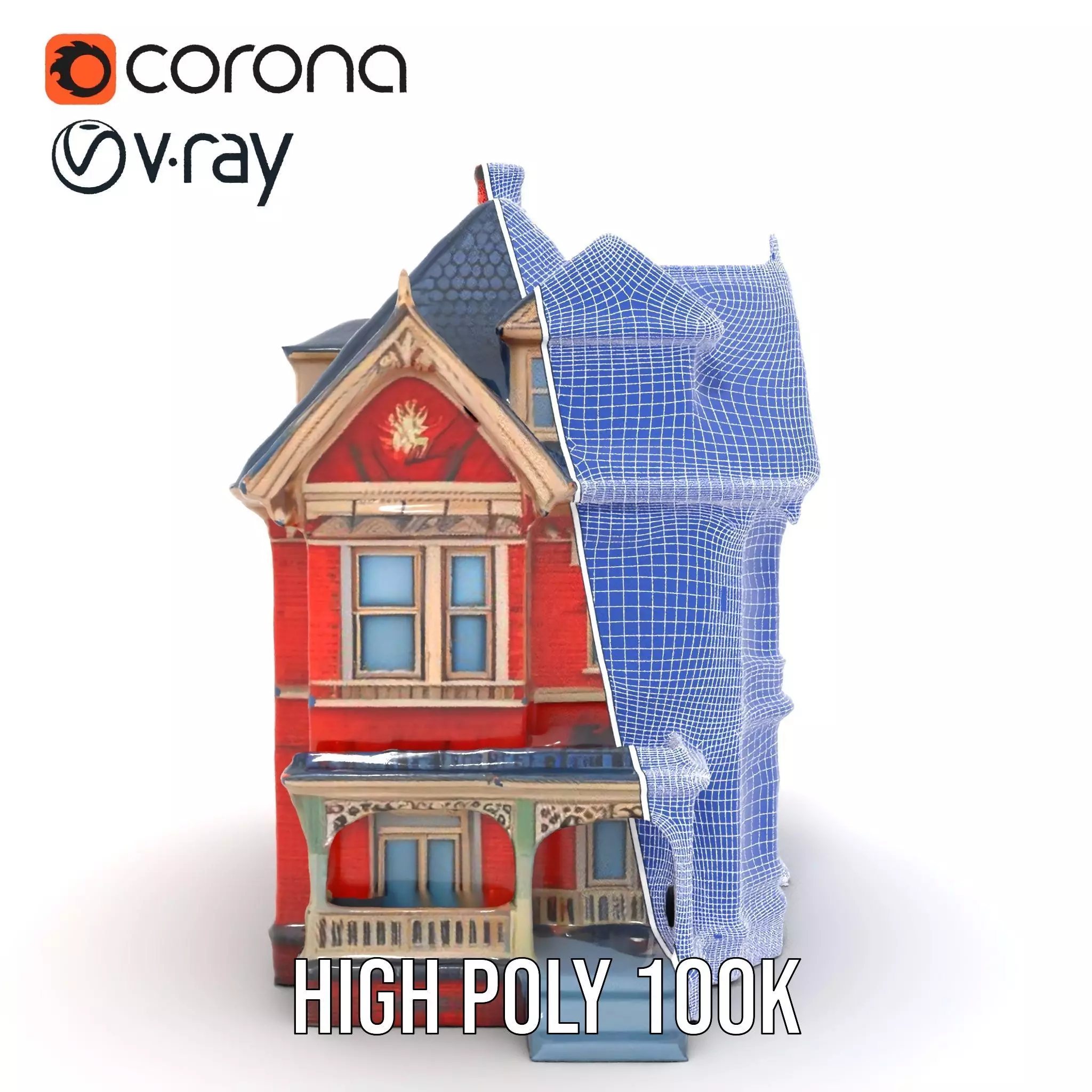 Victorian Brick House model pack Low-poly 3D model_35