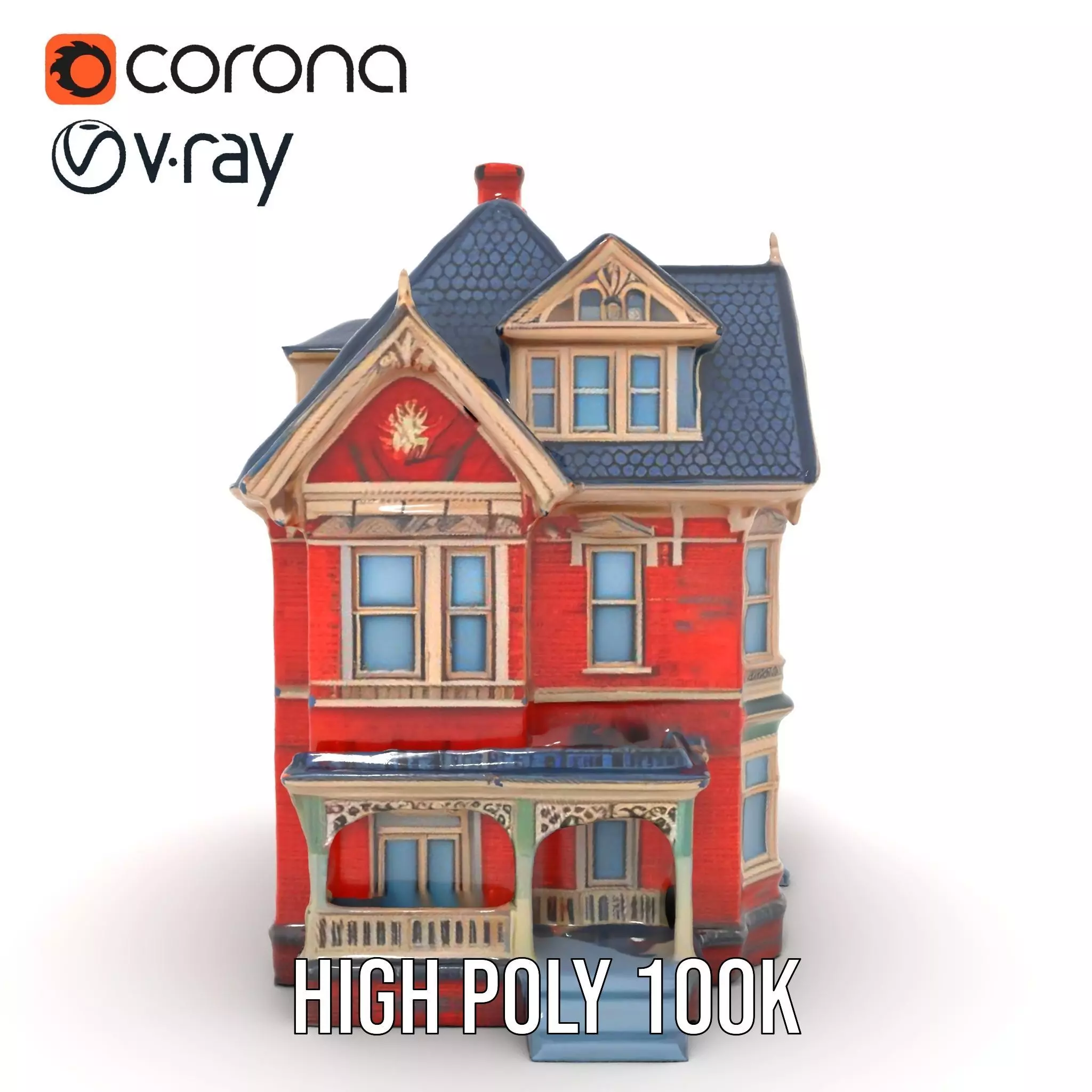 Victorian Brick House model pack Low-poly 3D model_27