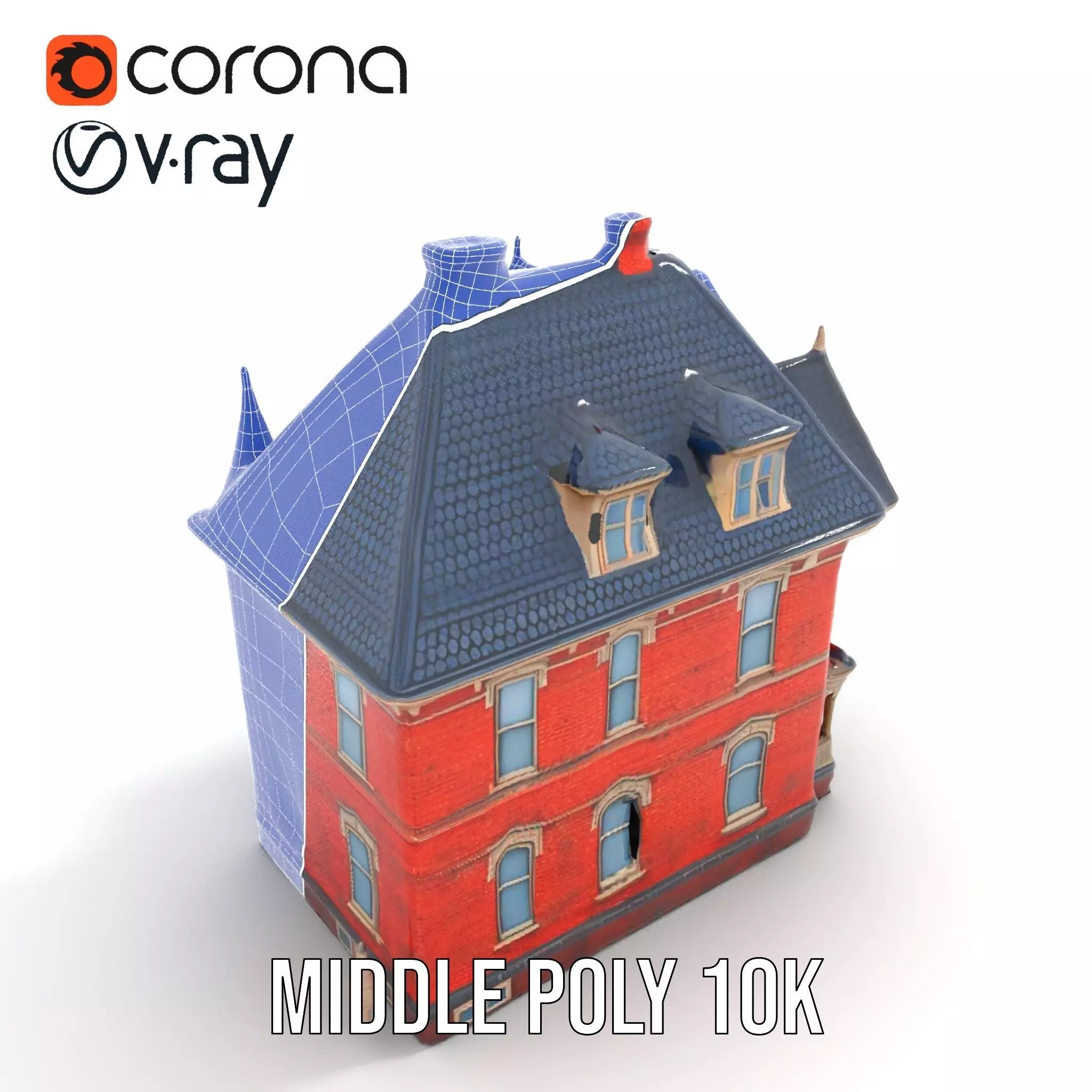 Victorian Brick House model pack Low-poly 3D model_19
