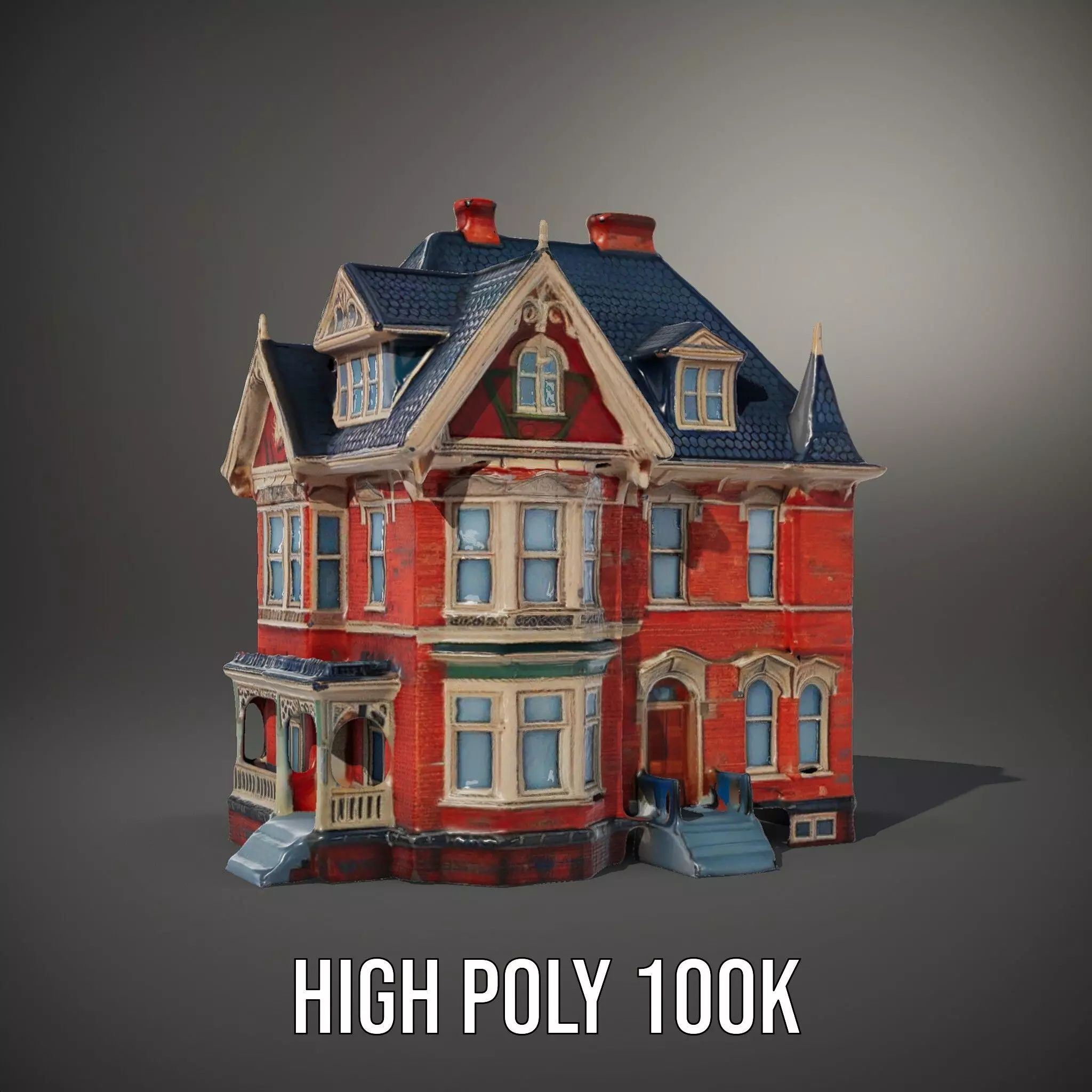 Victorian Brick House model pack Low-poly 3D model_10