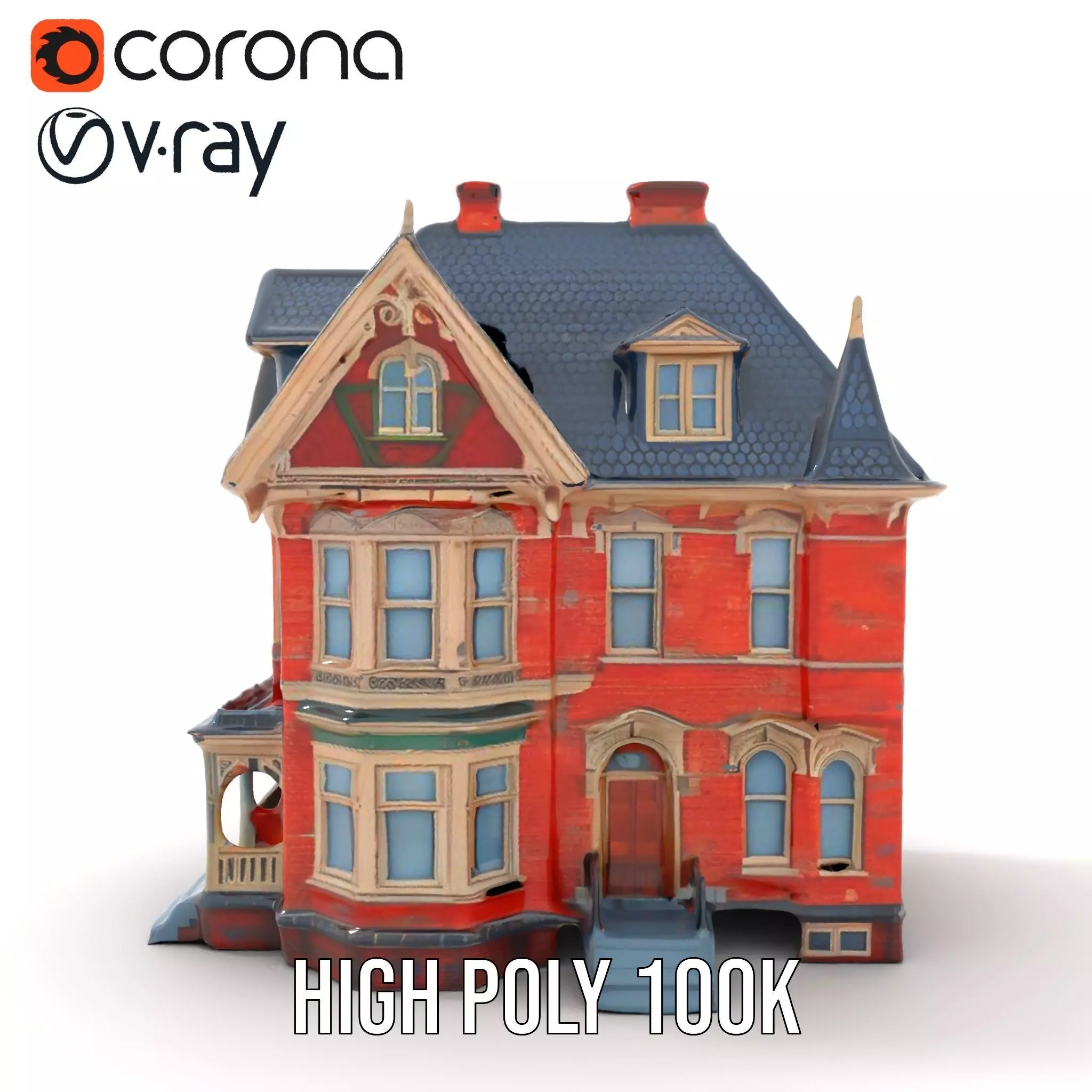 Victorian Brick House model pack Low-poly 3D model_33