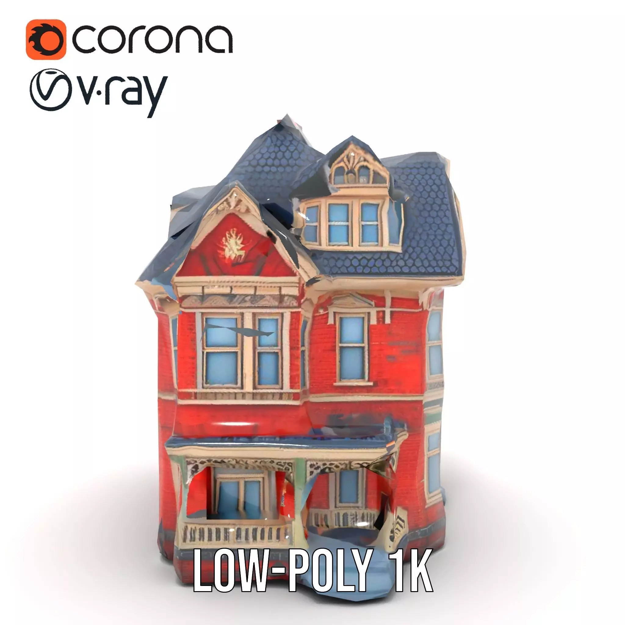 Victorian Brick House model pack Low-poly 3D model_18