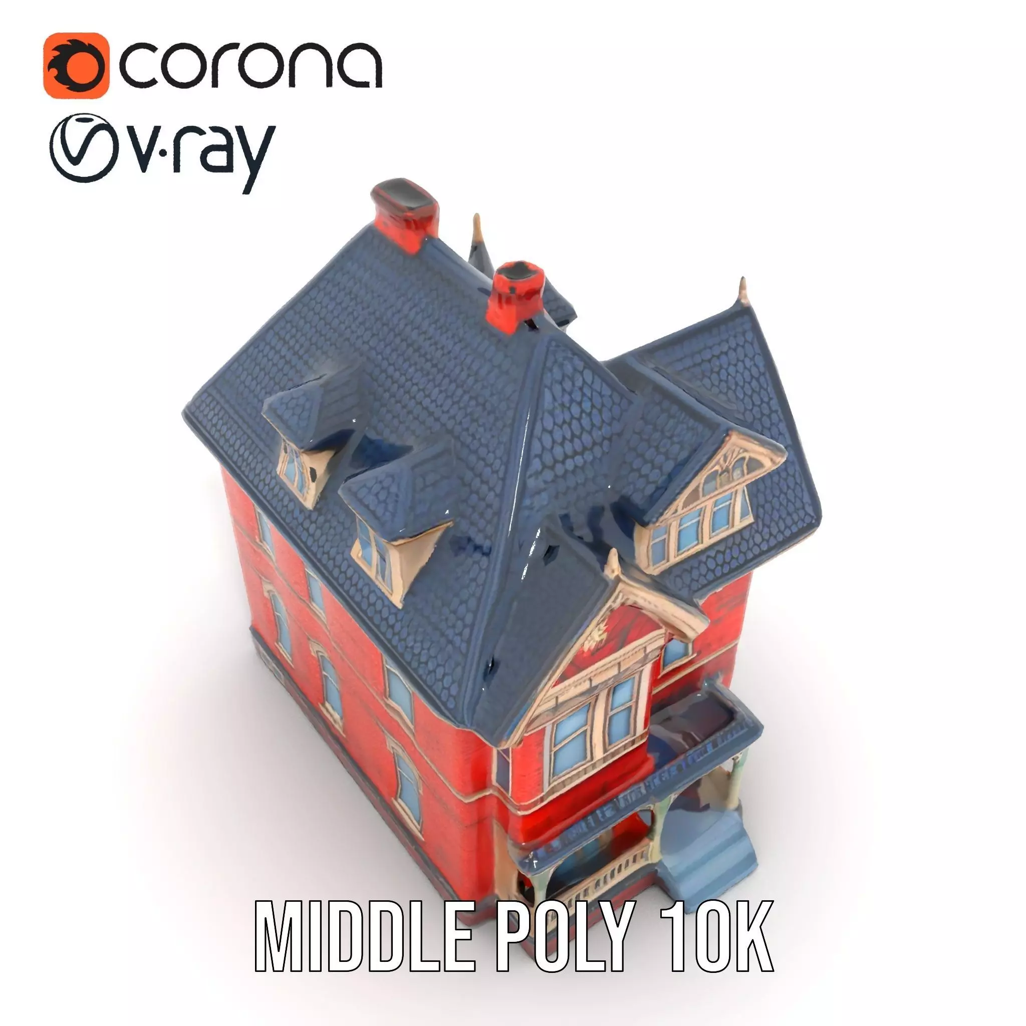 Victorian Brick House model pack Low-poly 3D model_25