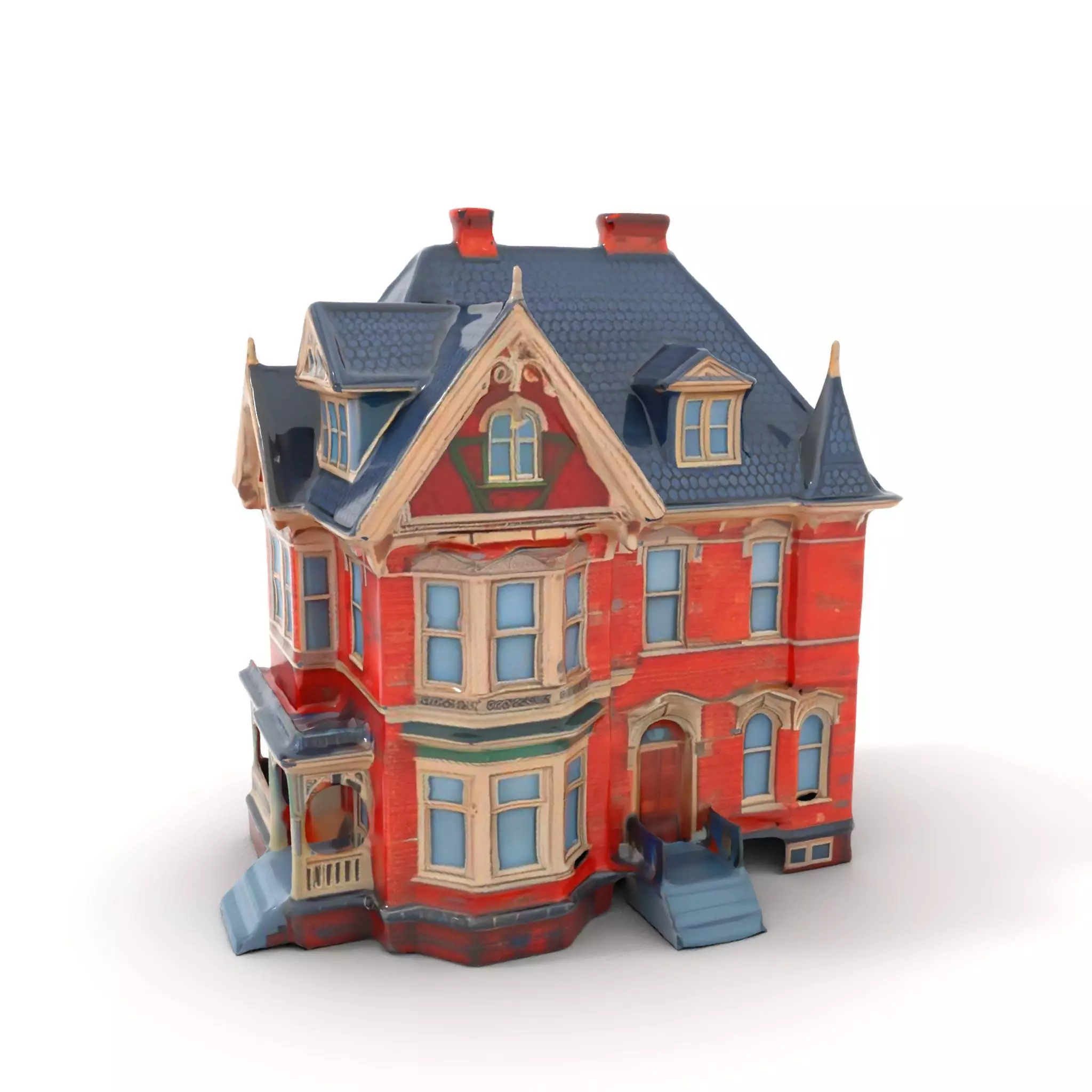 Victorian Brick House model pack Low-poly 3D model_0
