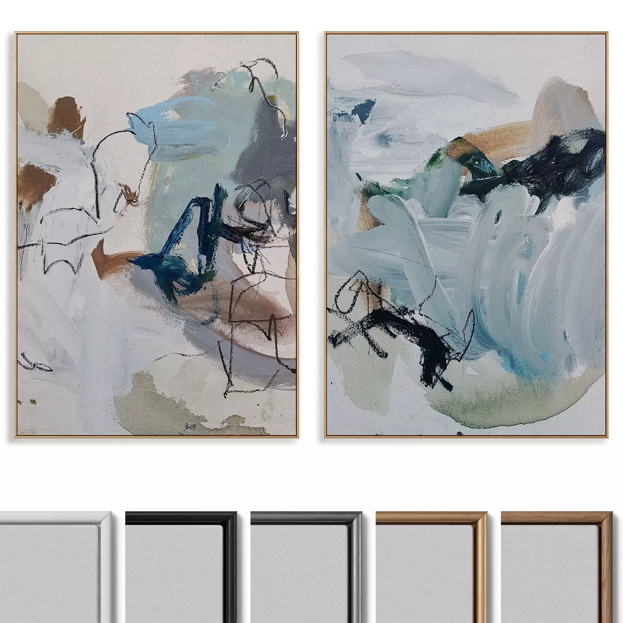 Abstract Painting Frame set 3D model_1