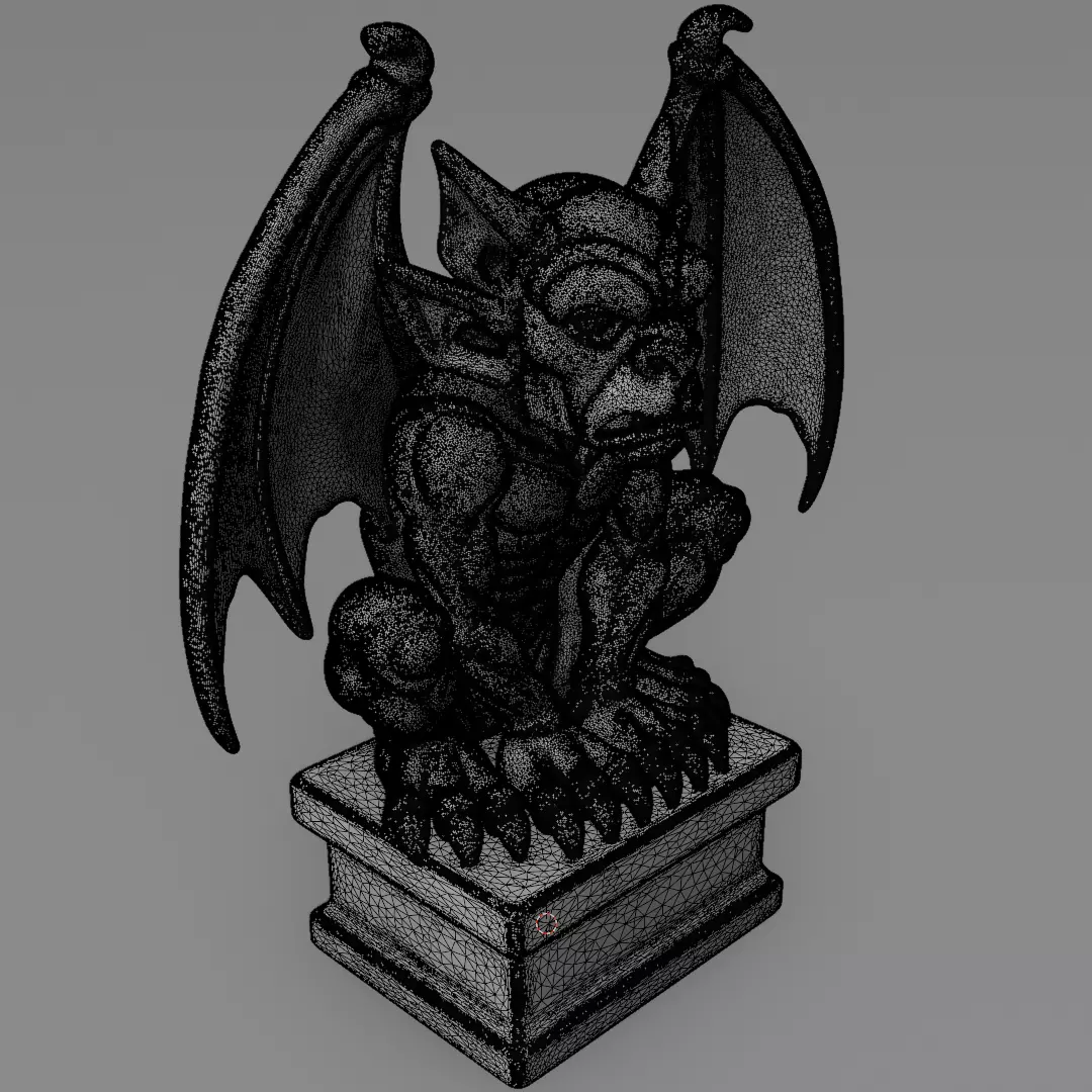 Gargoyle figurine 3D model for 3D Printable  3D print model_10